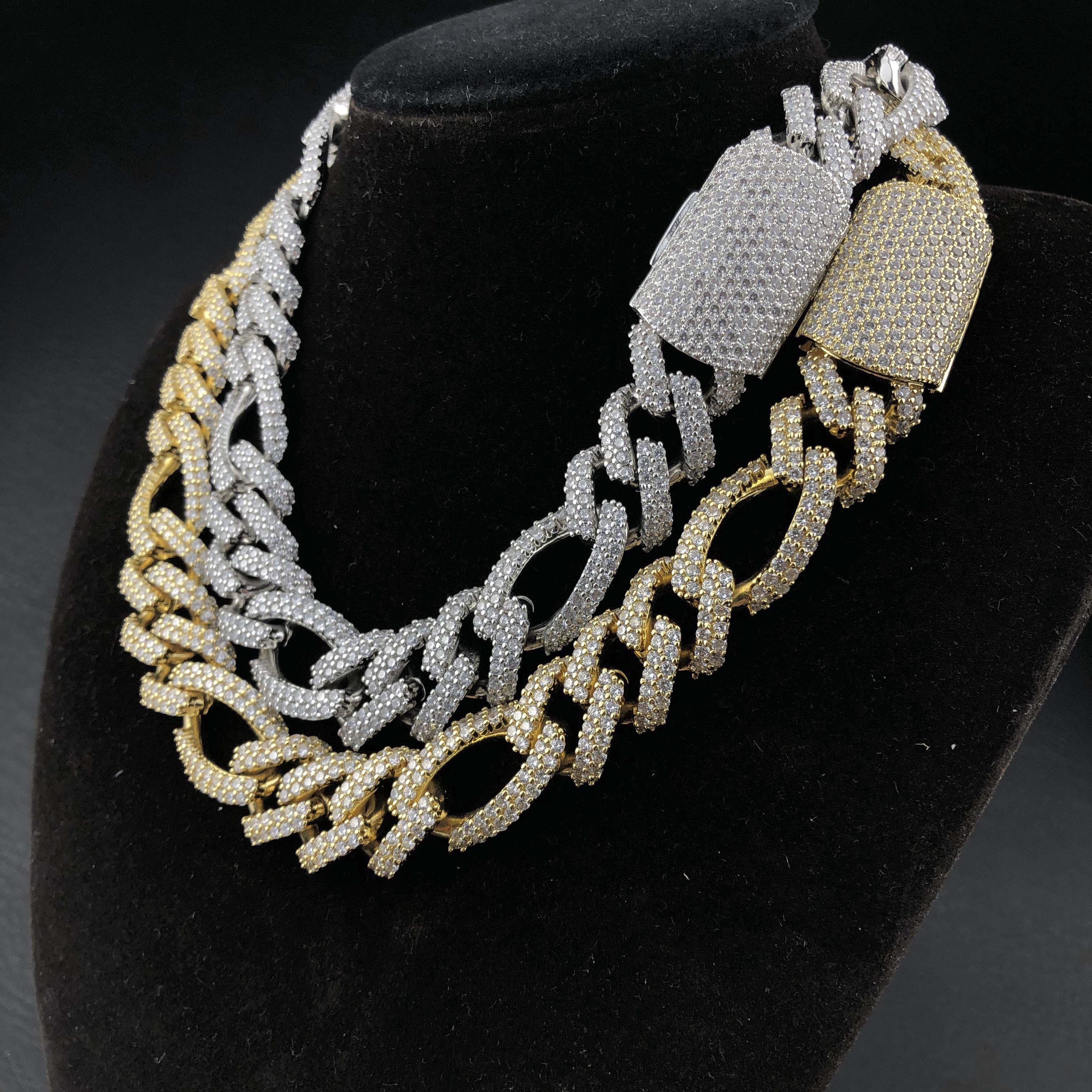 19mm Diamond Figaro Chain