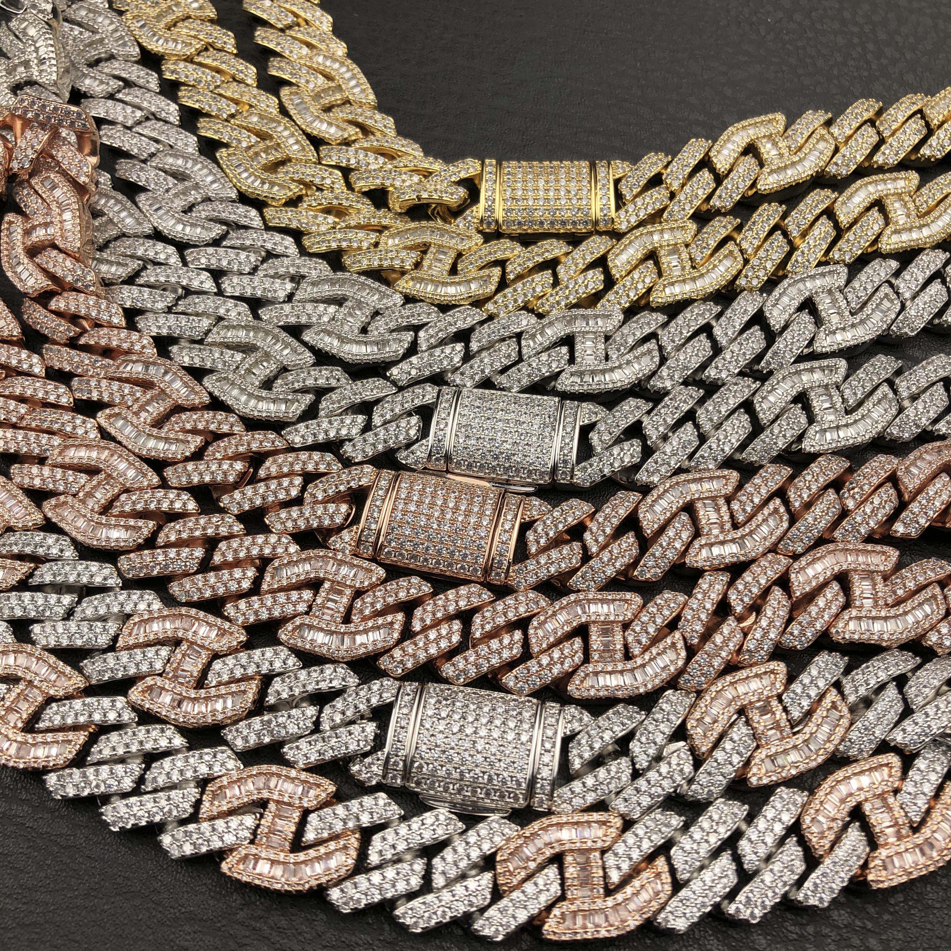 15mm Prong Baguette Curb Chain