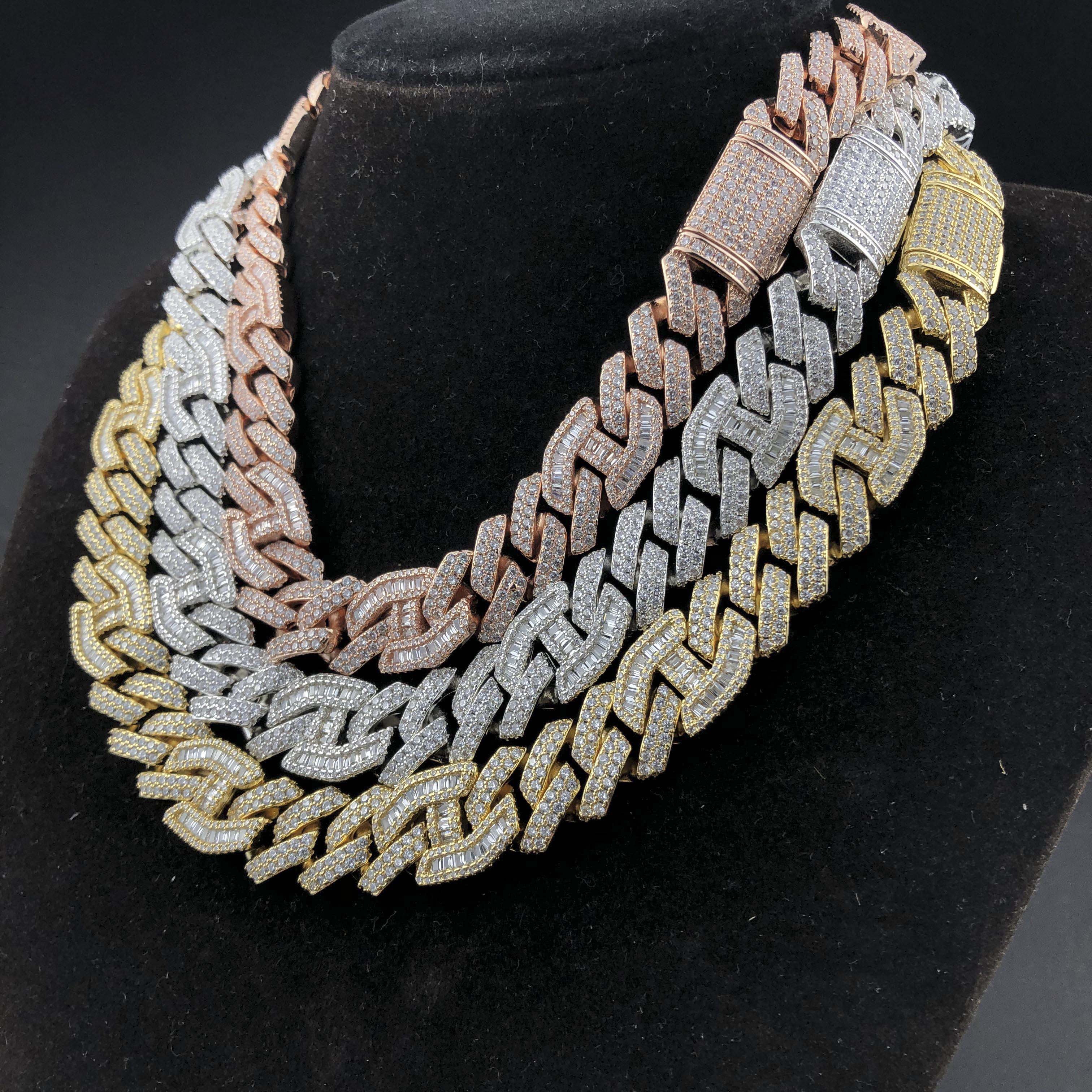 15mm Prong Baguette Curb Chain