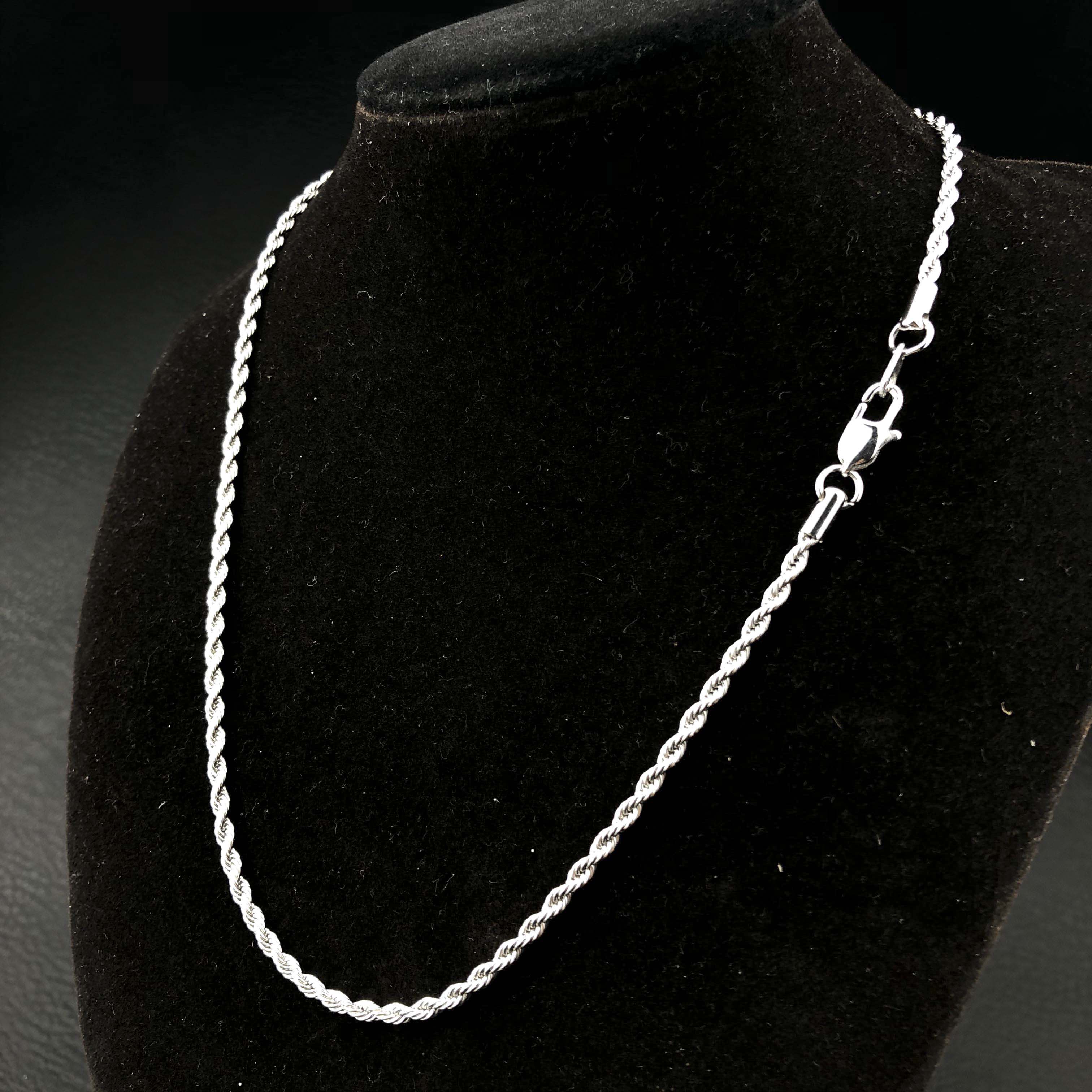 Rope Chain 3mm White Gold and 18K gold