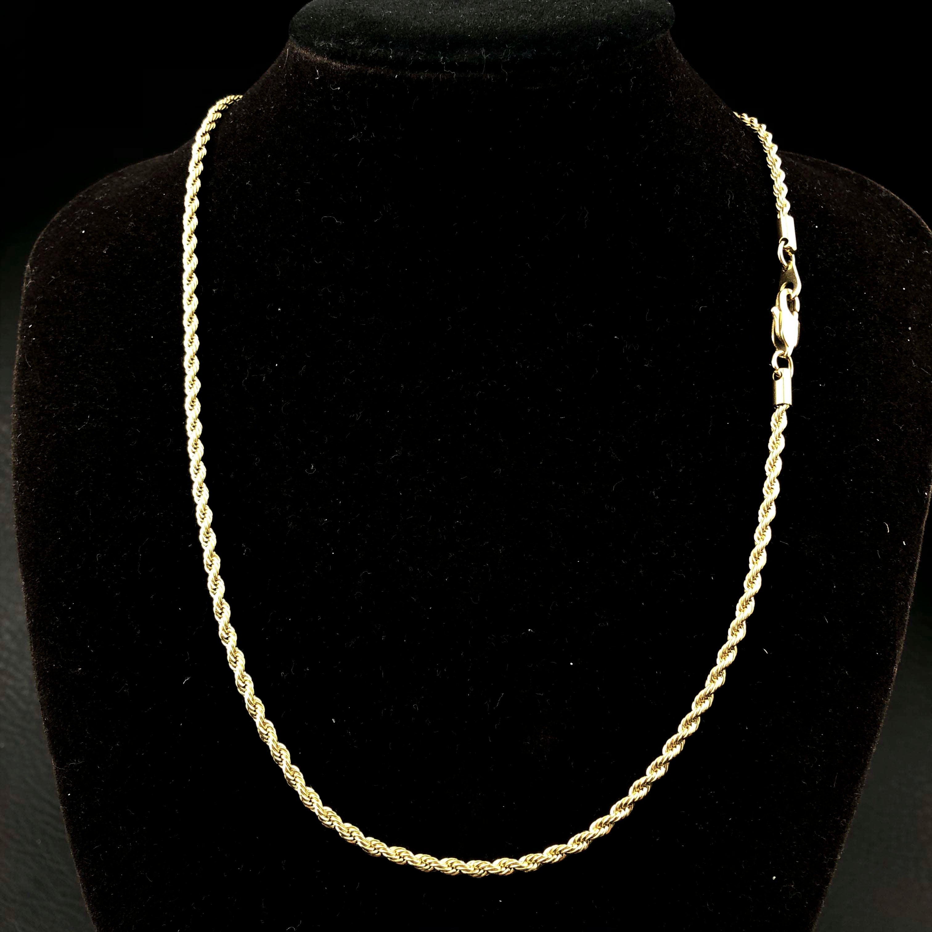 Rope Chain 3mm White Gold and 18K gold