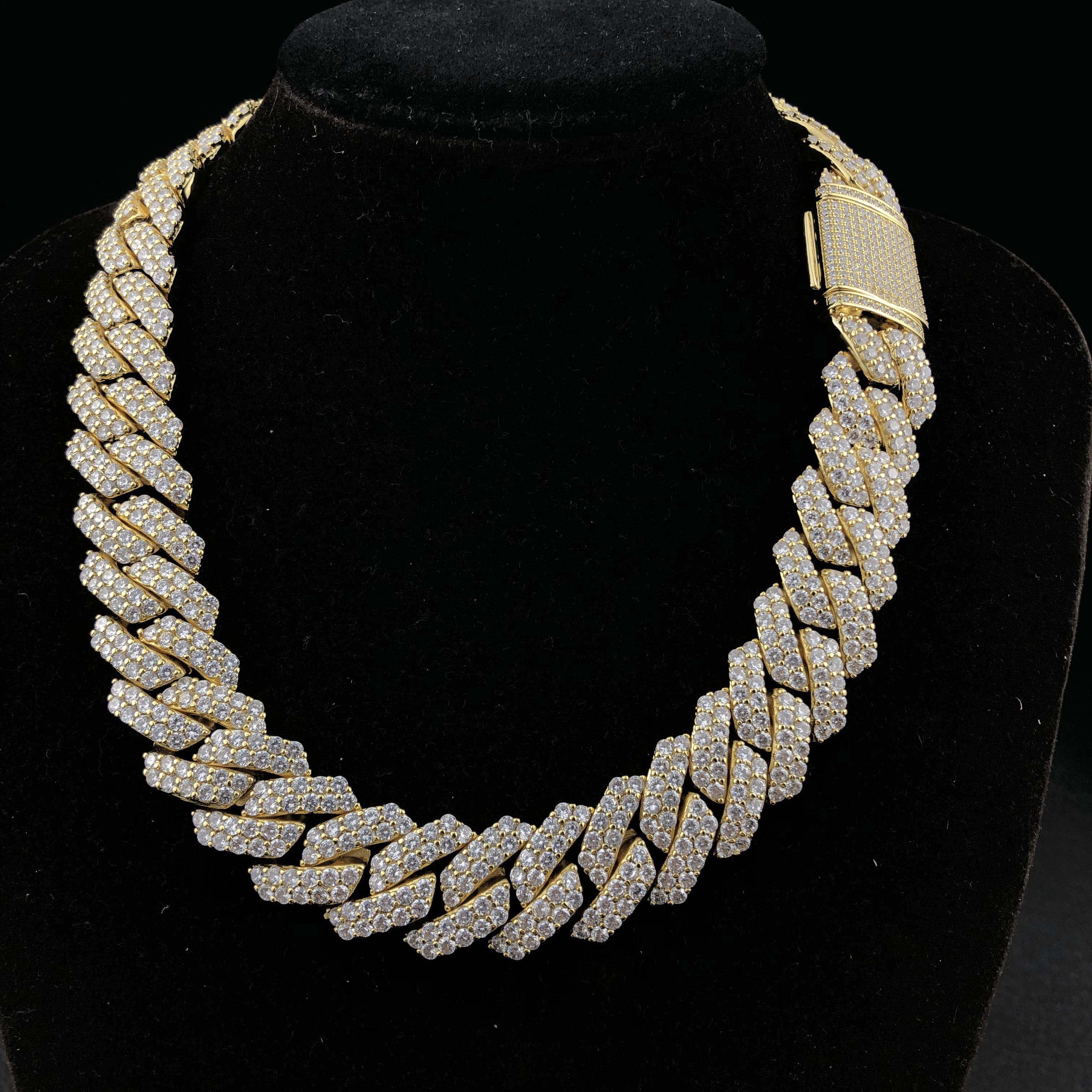 Diamond Prong Link Choker (19mm)