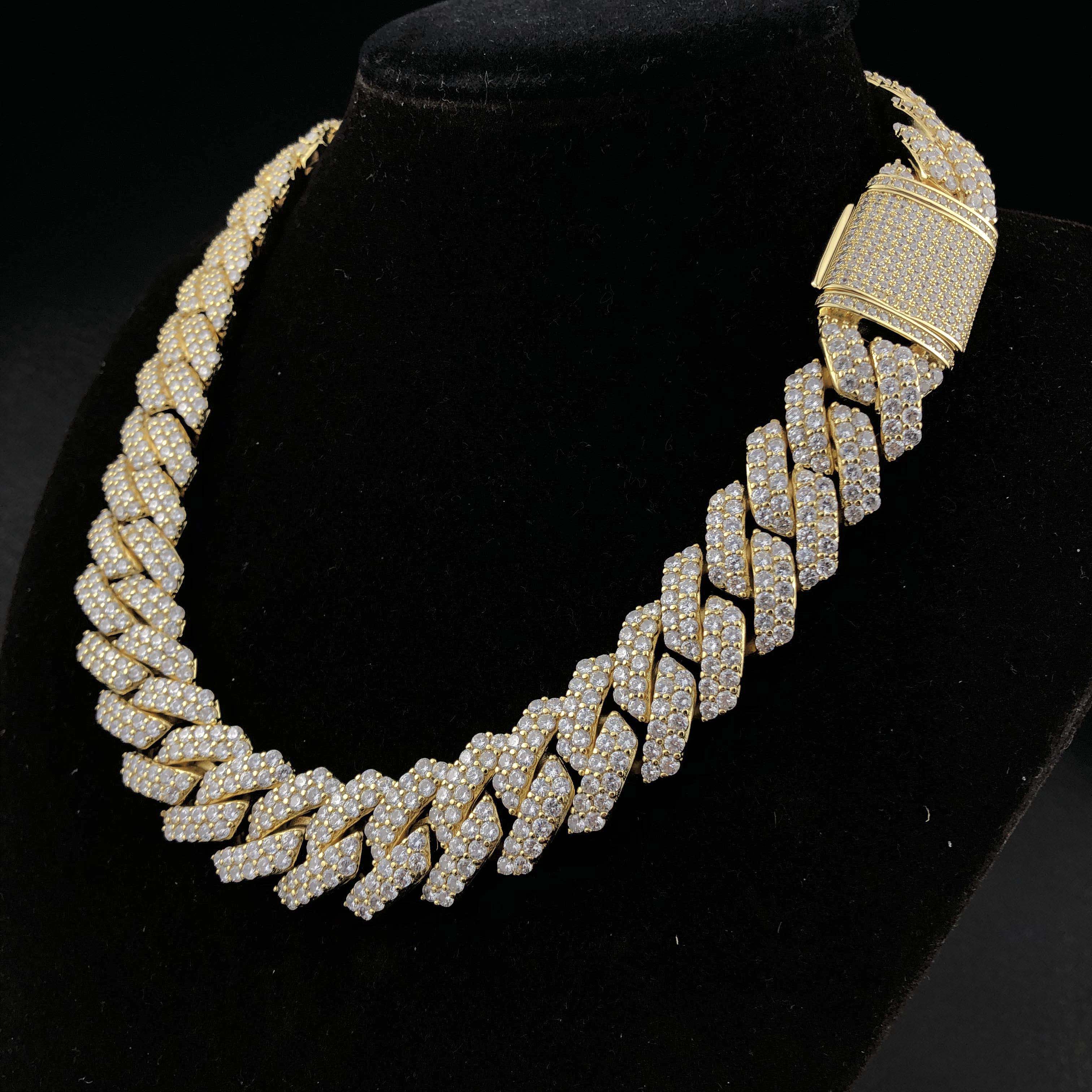 Diamond Prong Link Choker (19mm)