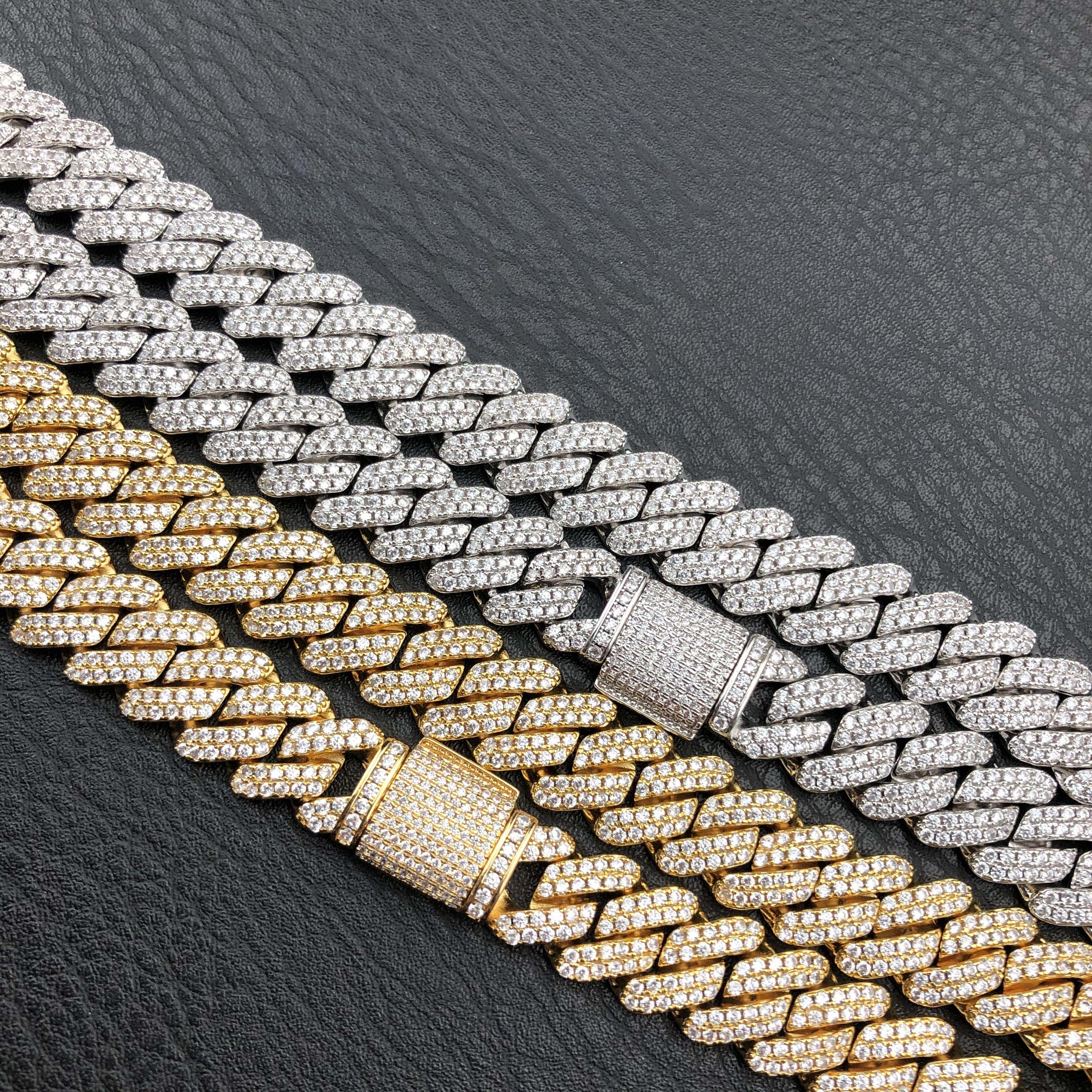 12mm iced prong cuban link chain