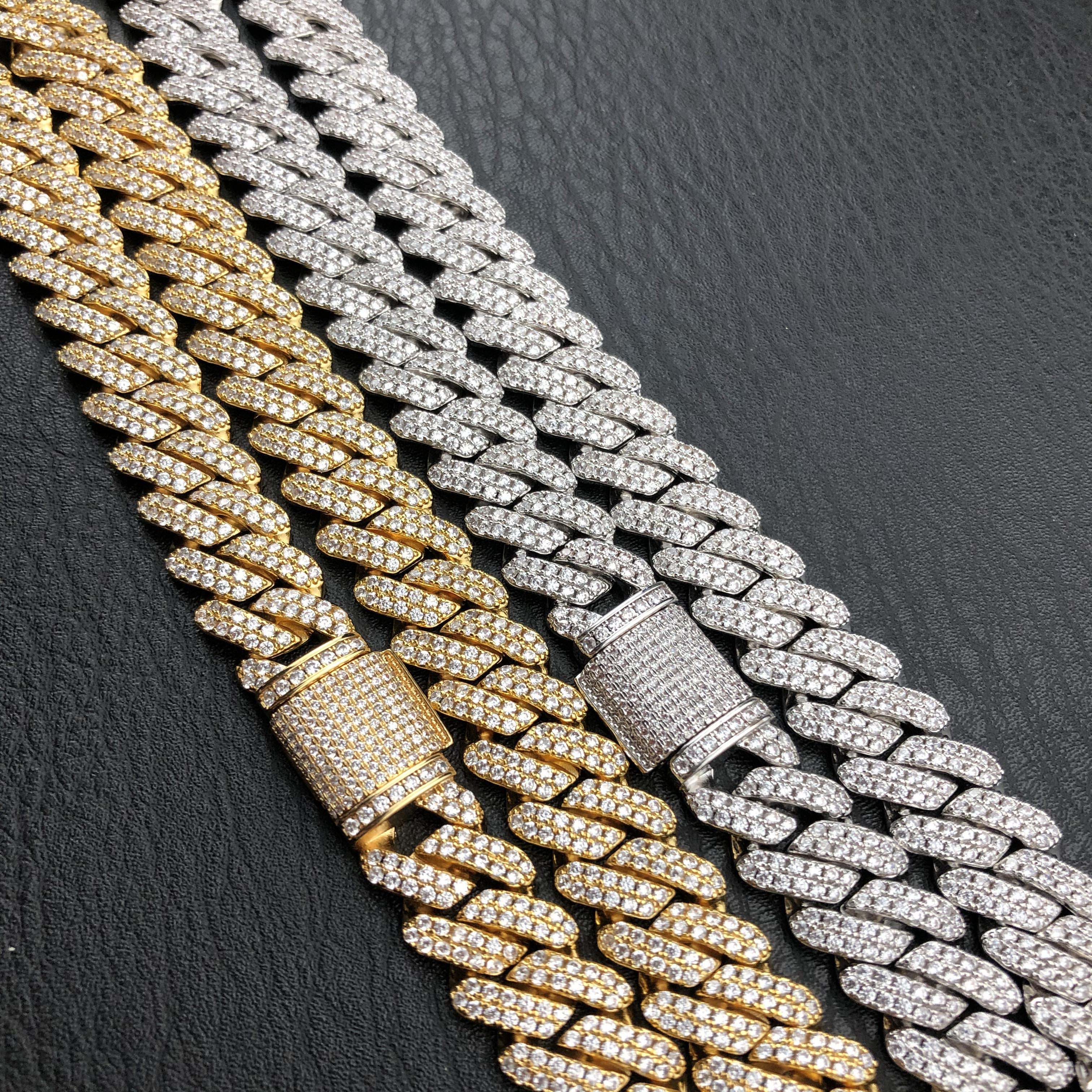 12mm iced prong cuban link chain