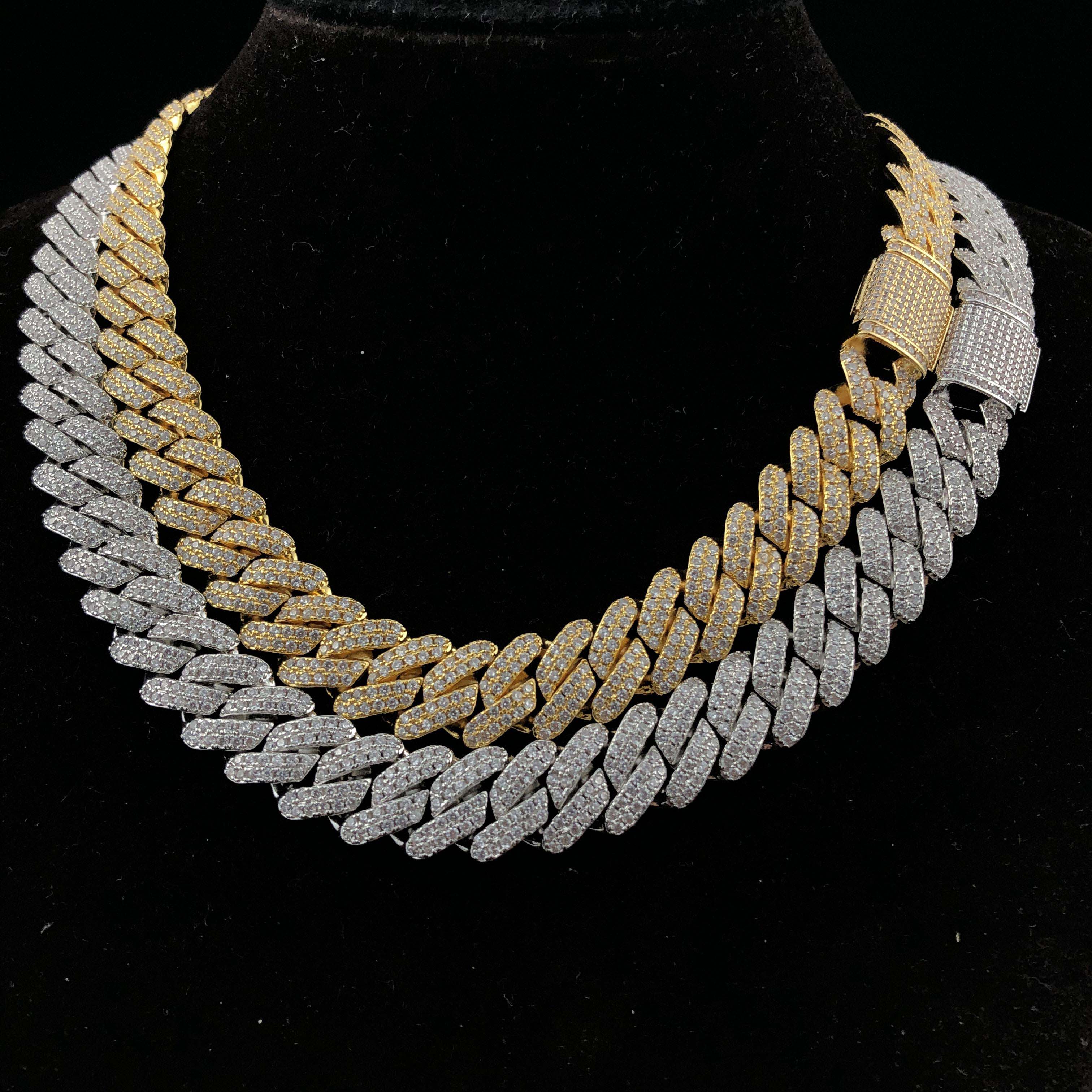 12mm iced prong cuban link chain