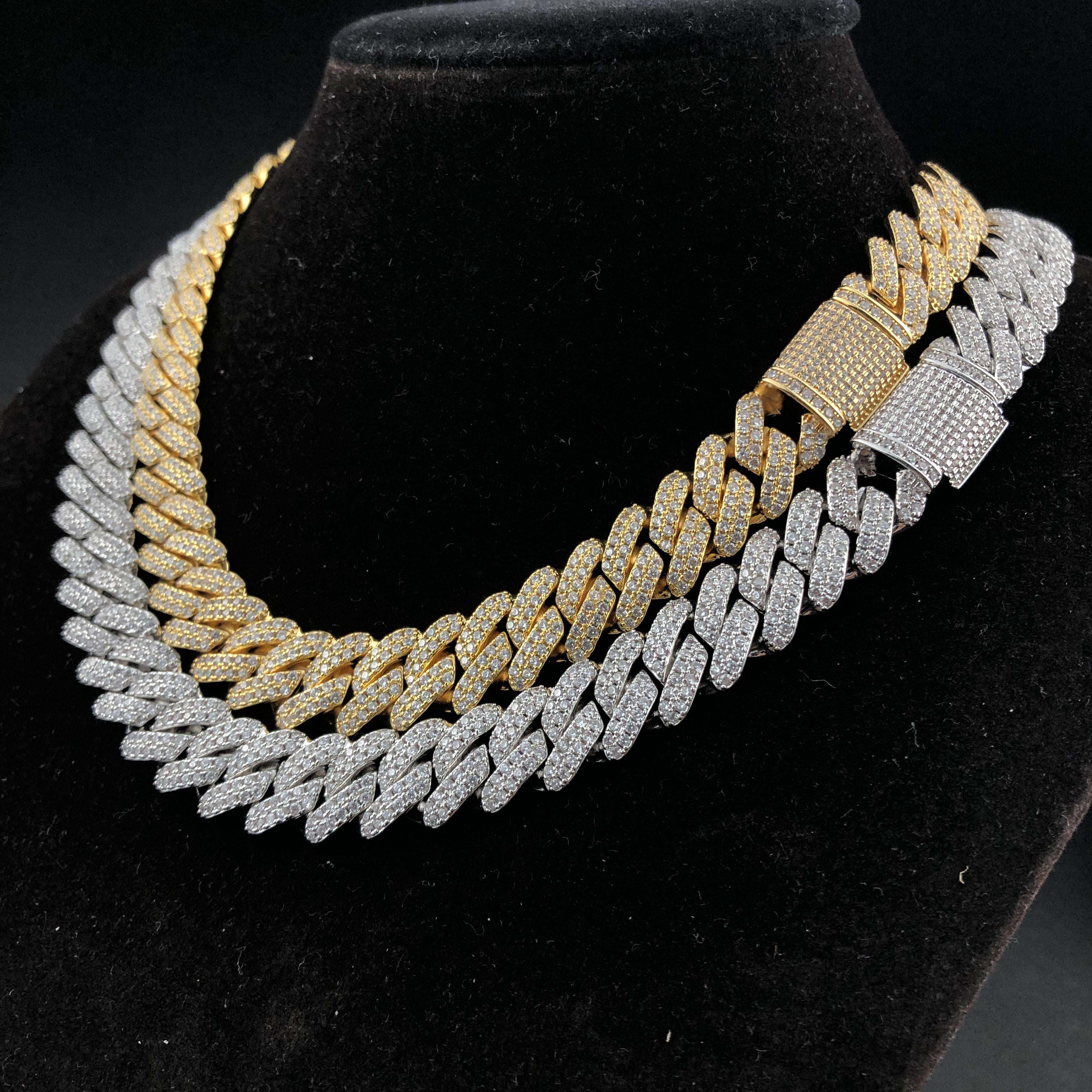 12mm iced prong cuban link chain