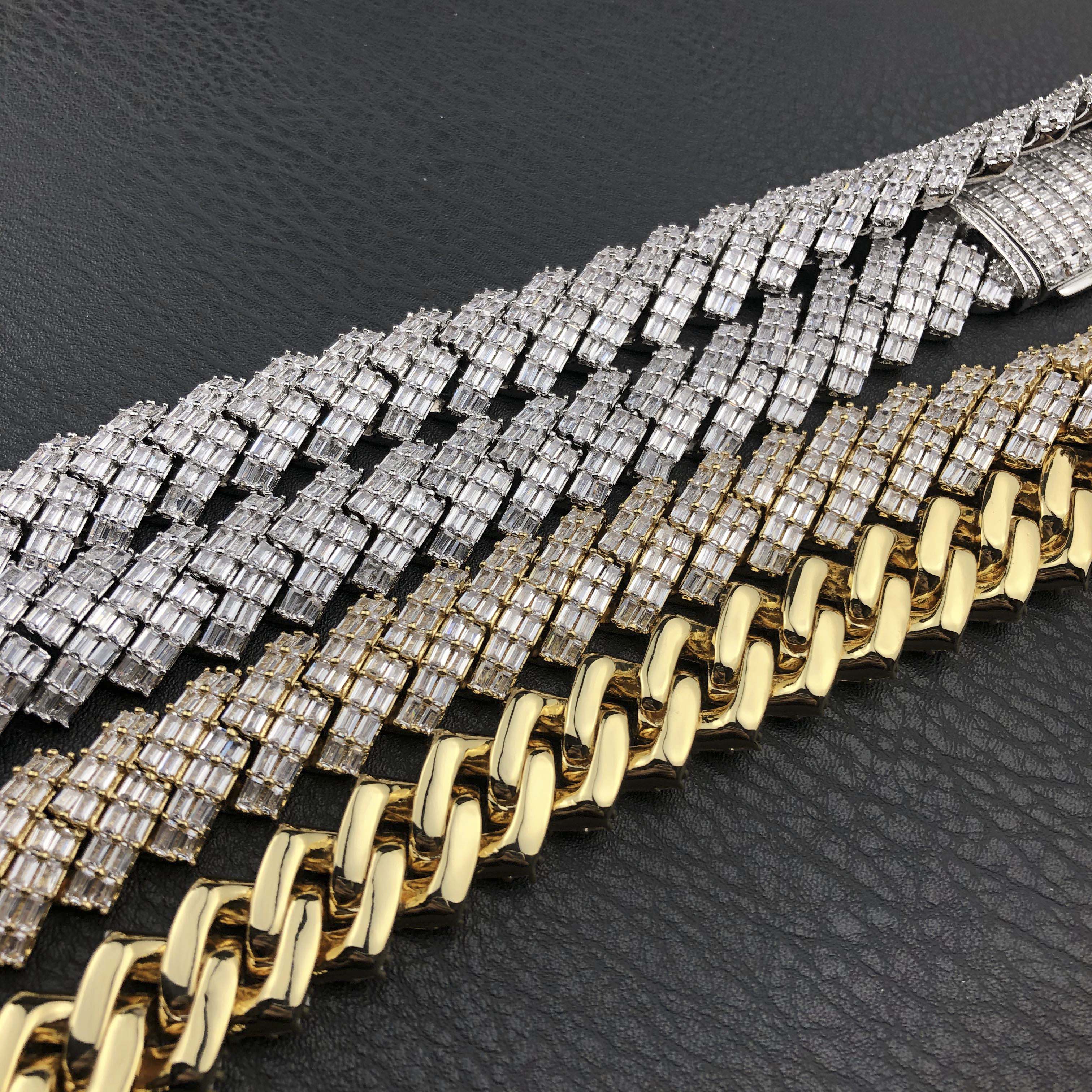 19mm Baguette Prong Cuban chain