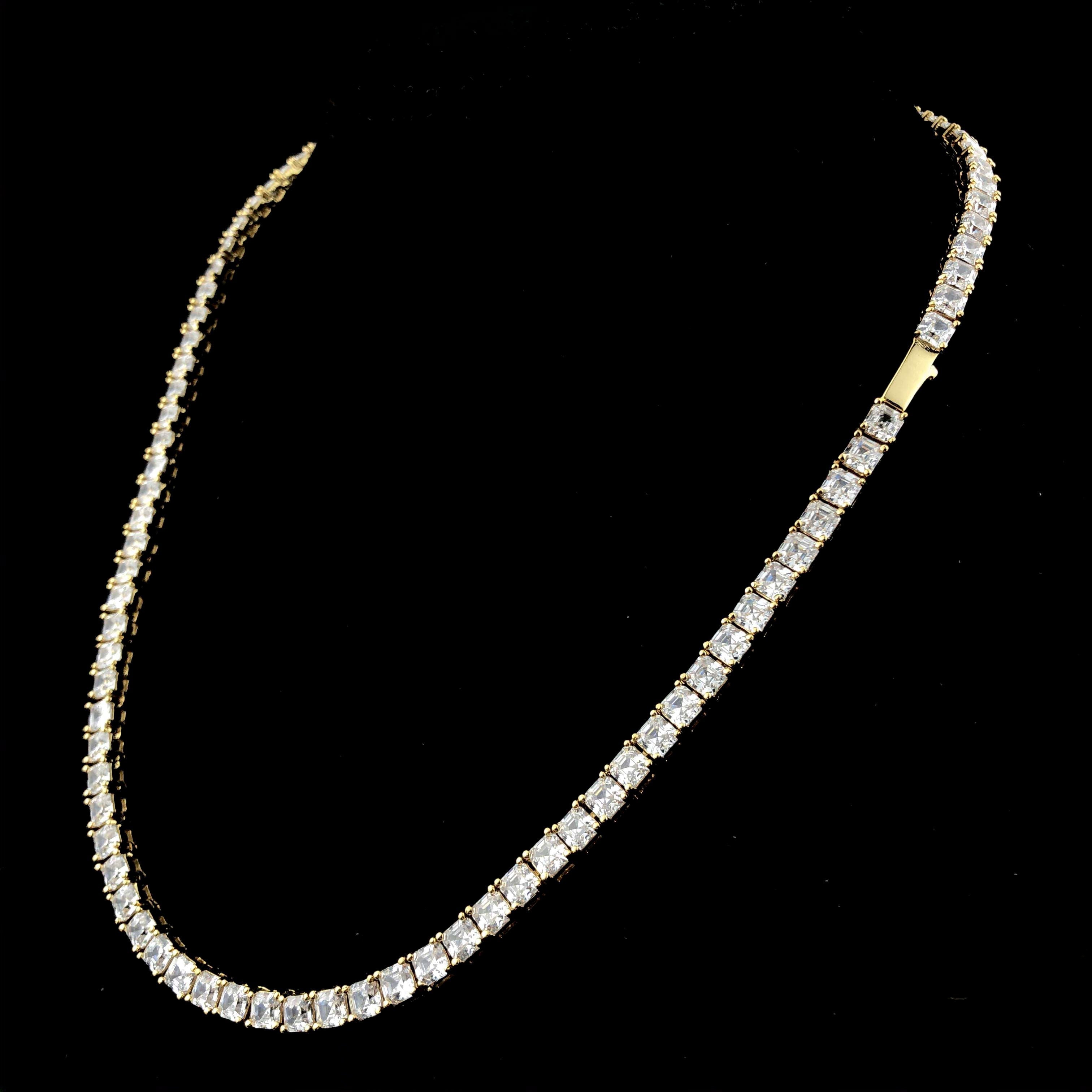 4mm Baguette Cut Diamond Tennis Chain