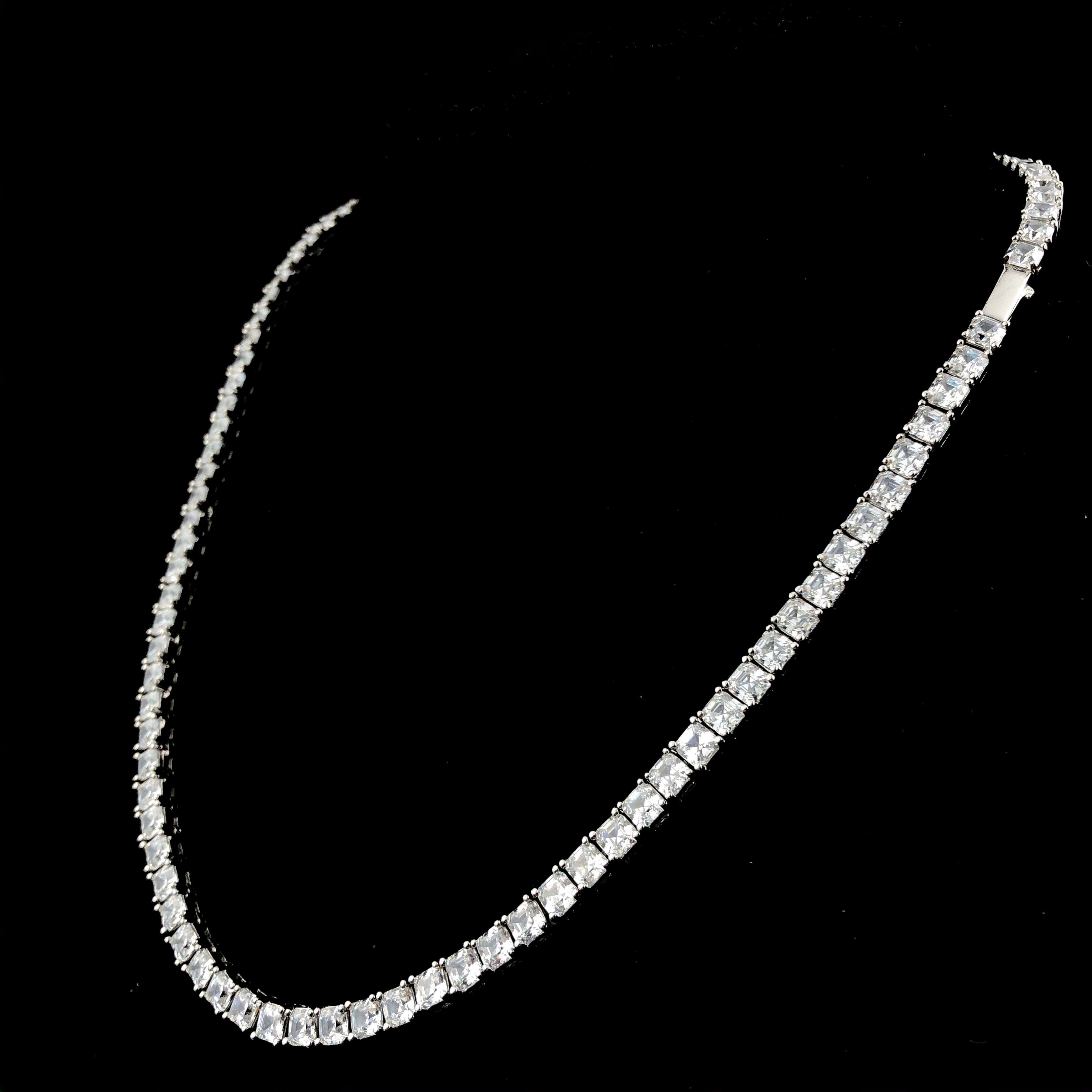 4mm Baguette Cut Diamond Tennis Chain