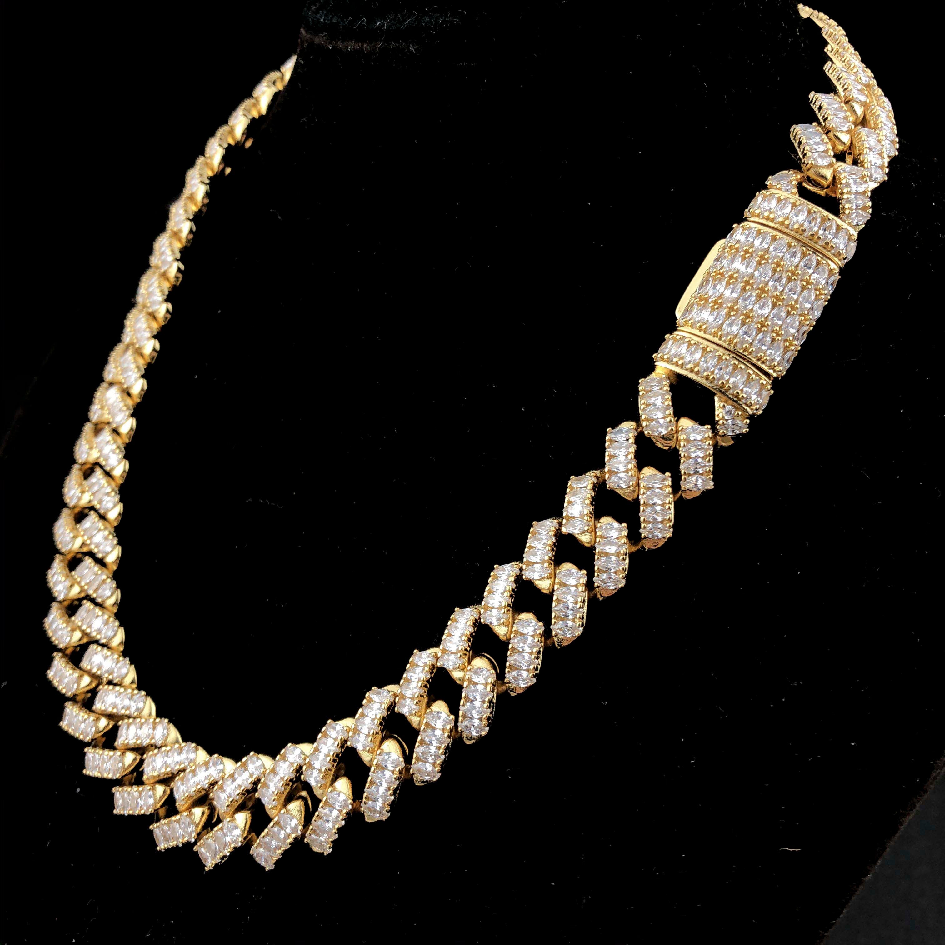 12mm Diamond Bandana Cuban chain