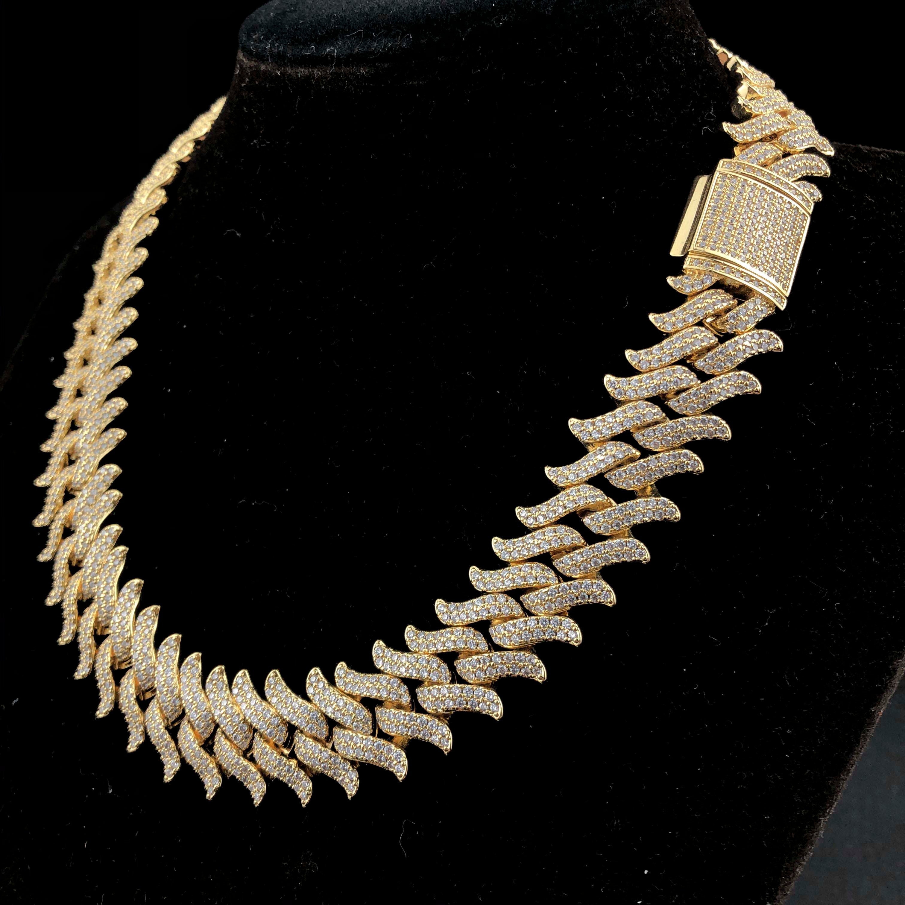 15mm Spiked Diamond Cuban Chain