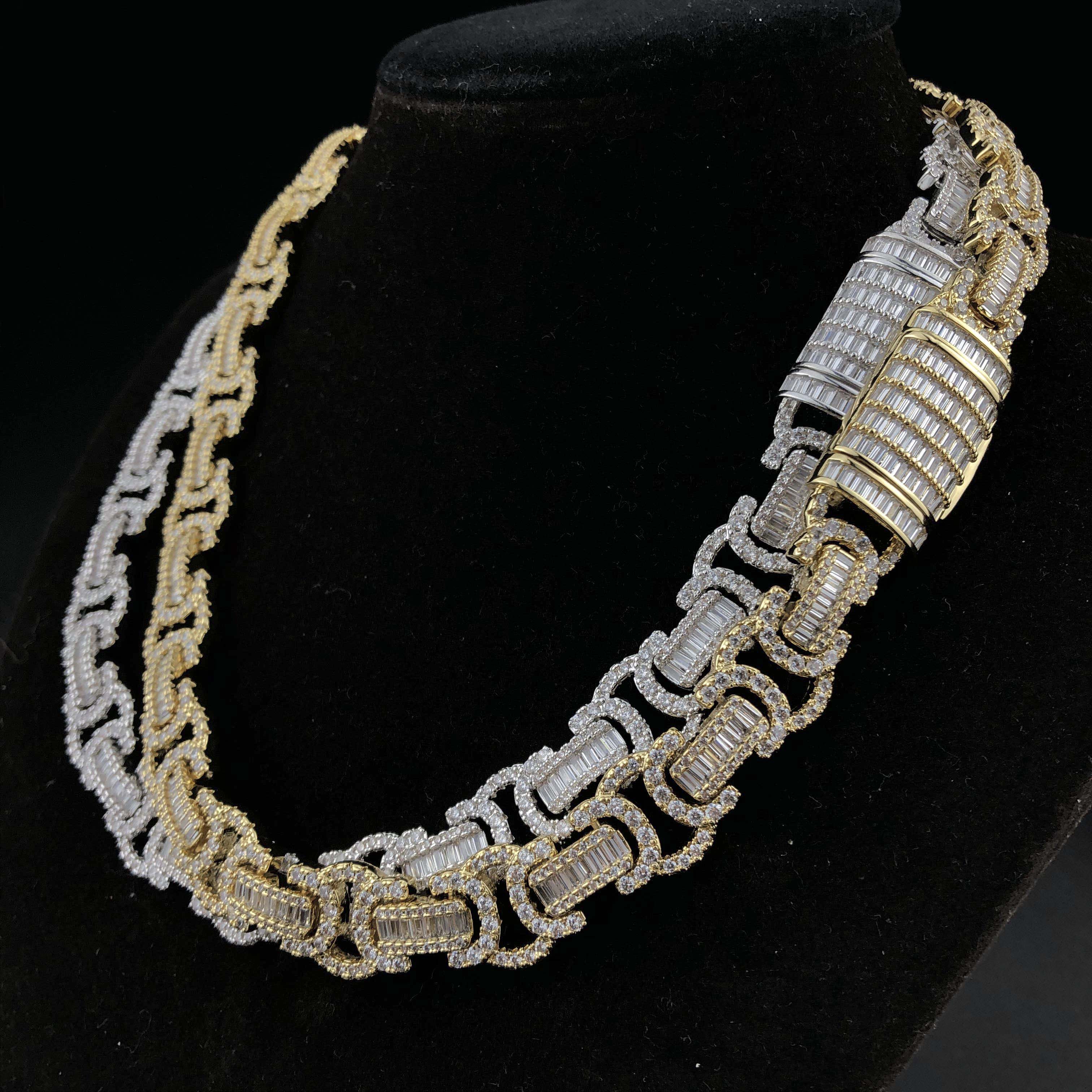 10mm Diamond Byzantine Chain