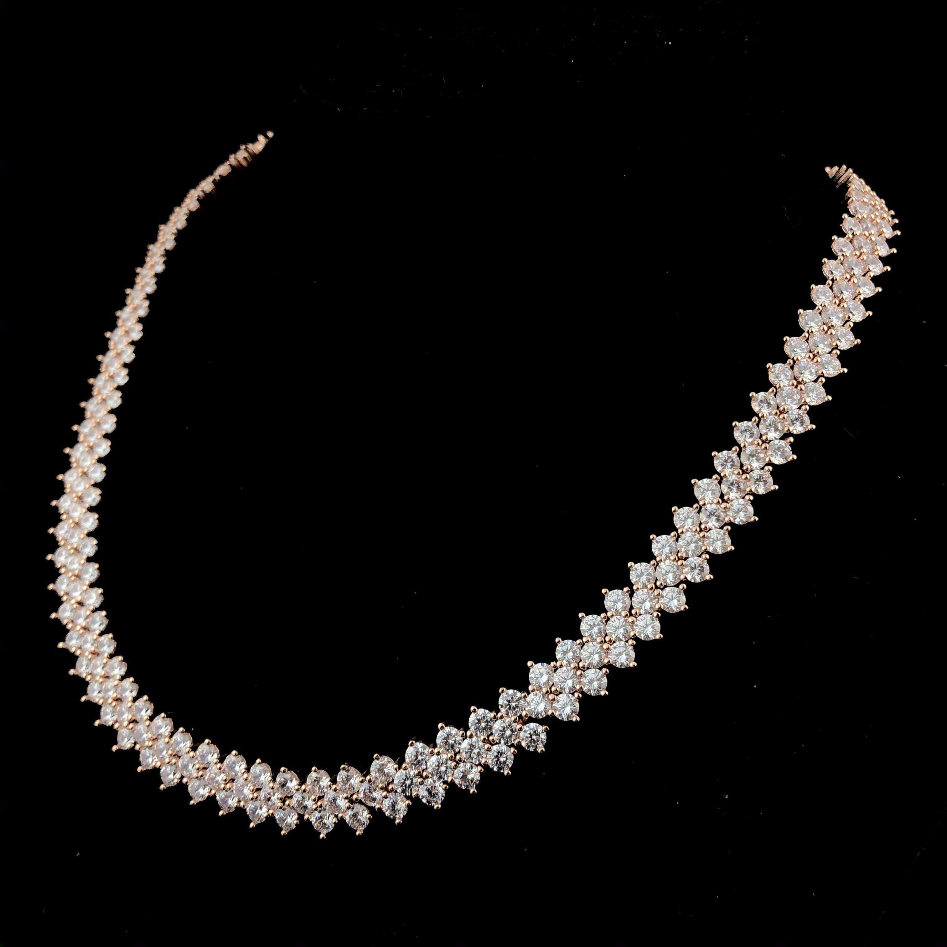 10mm Round Cut Tennis Necklace