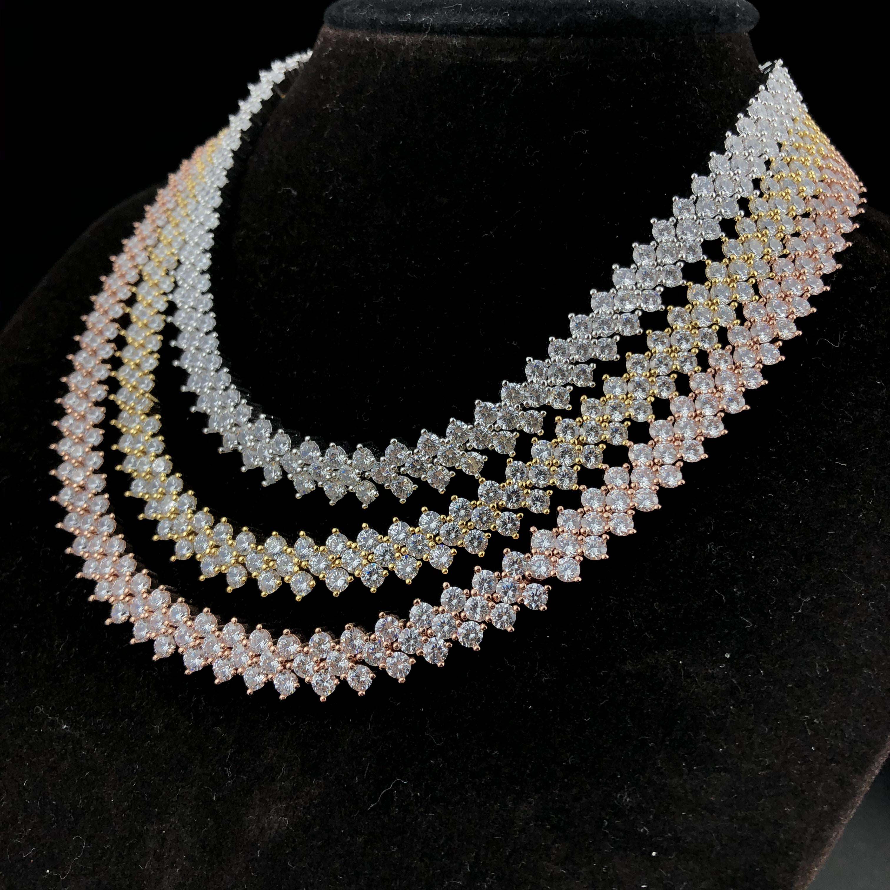 10mm Round Cut Tennis Necklace