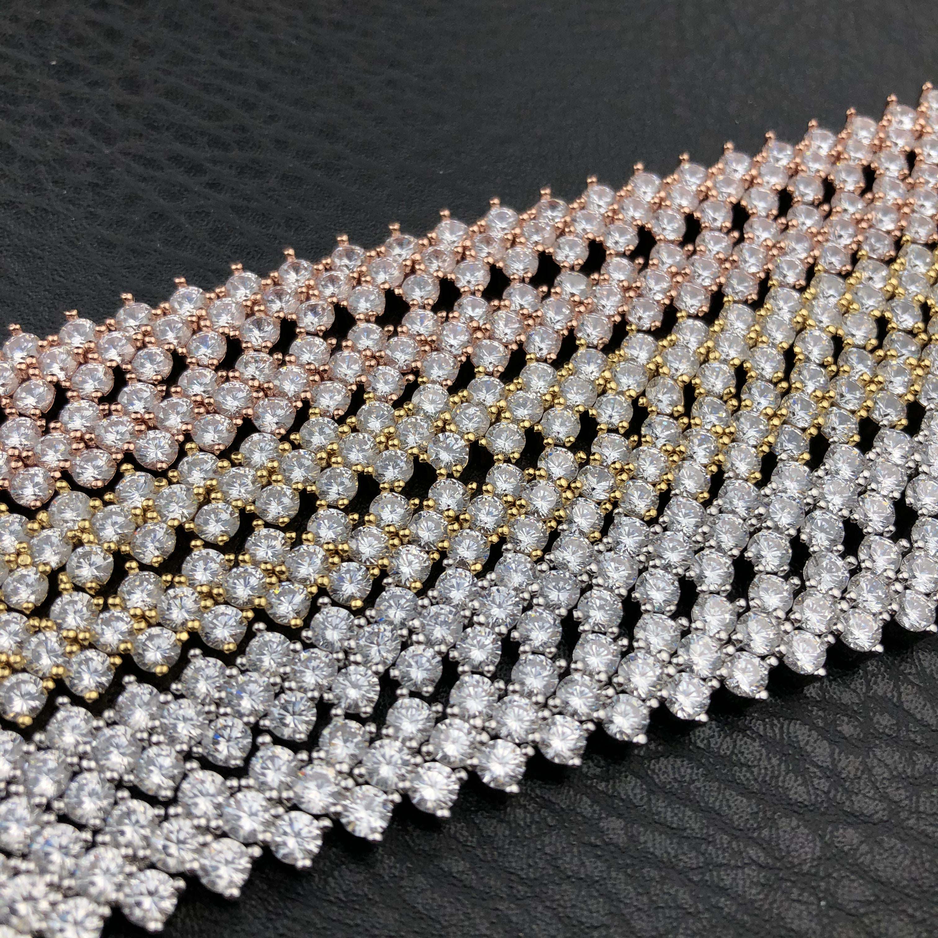 10mm Round Cut Tennis Necklace