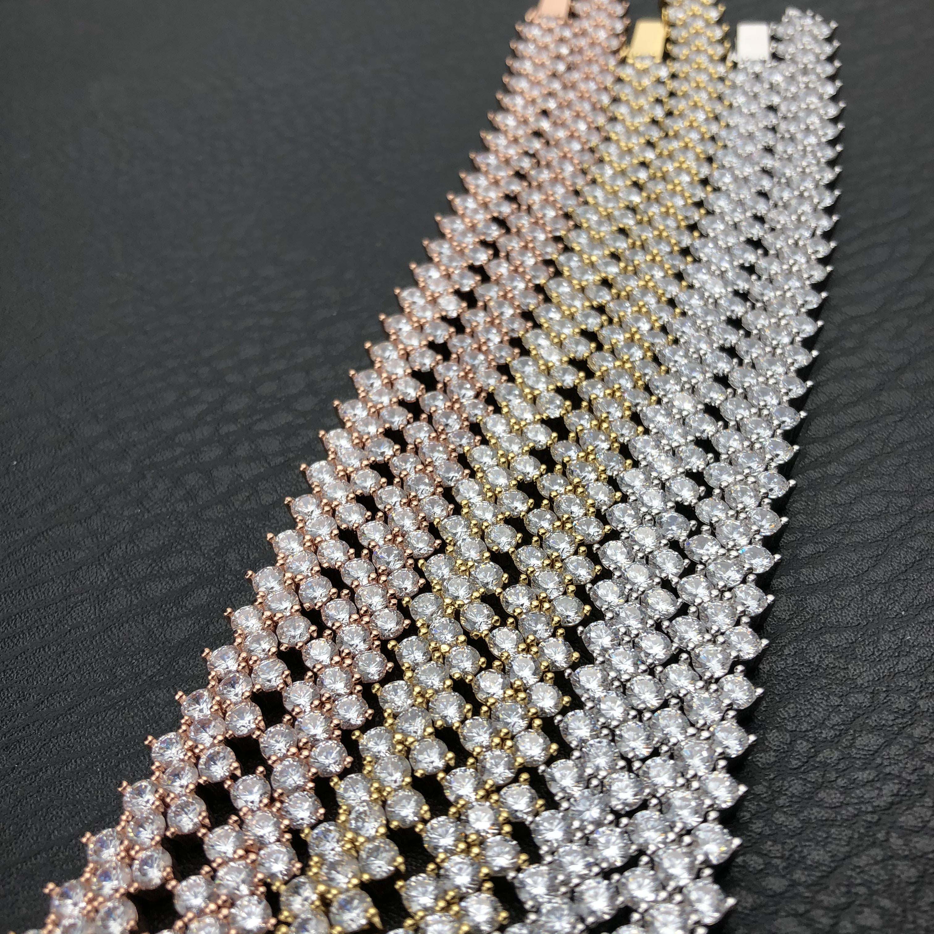 10mm Round Cut Tennis Necklace