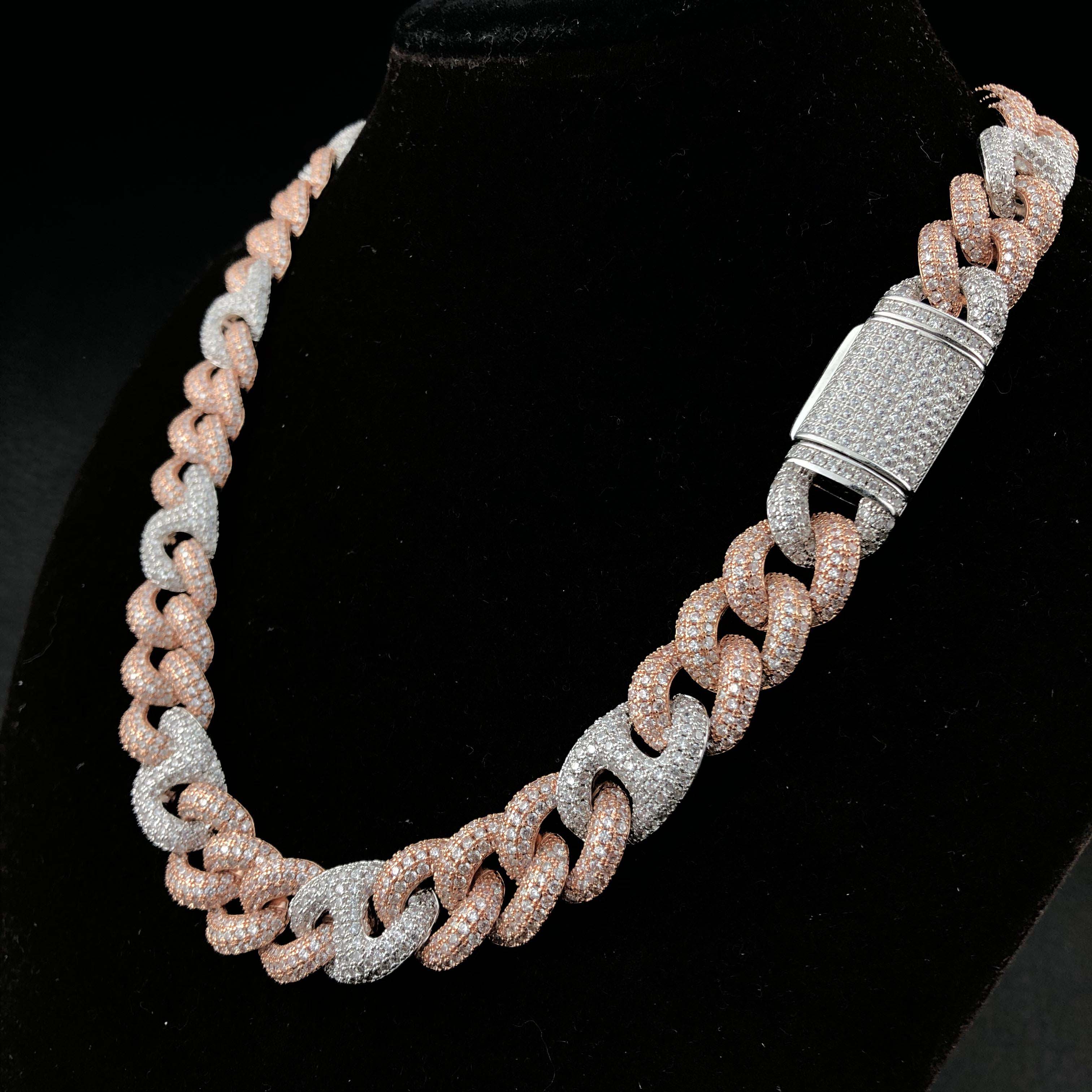 2 Tone Cuban Diamond Chain
