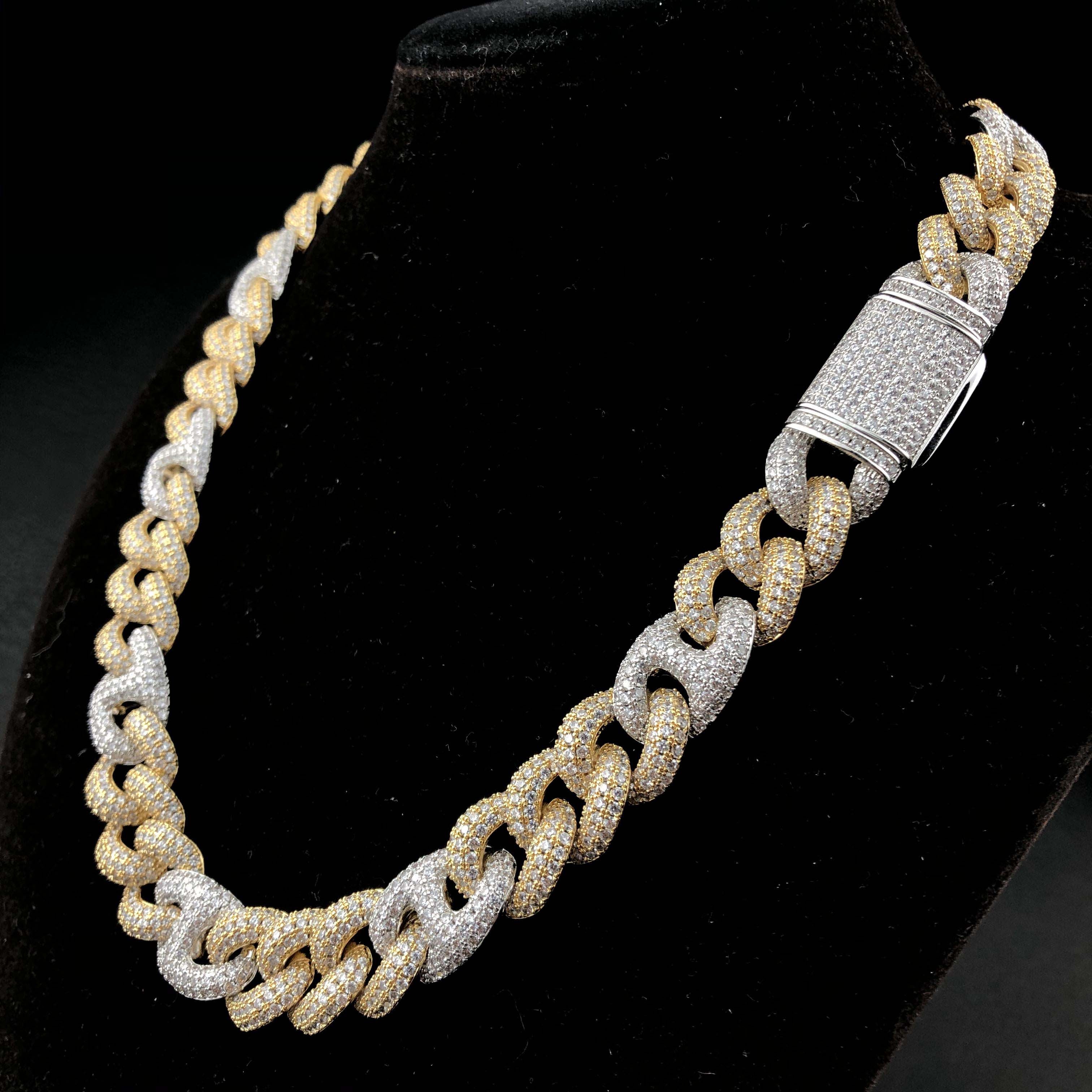 2 Tone Cuban Diamond Chain
