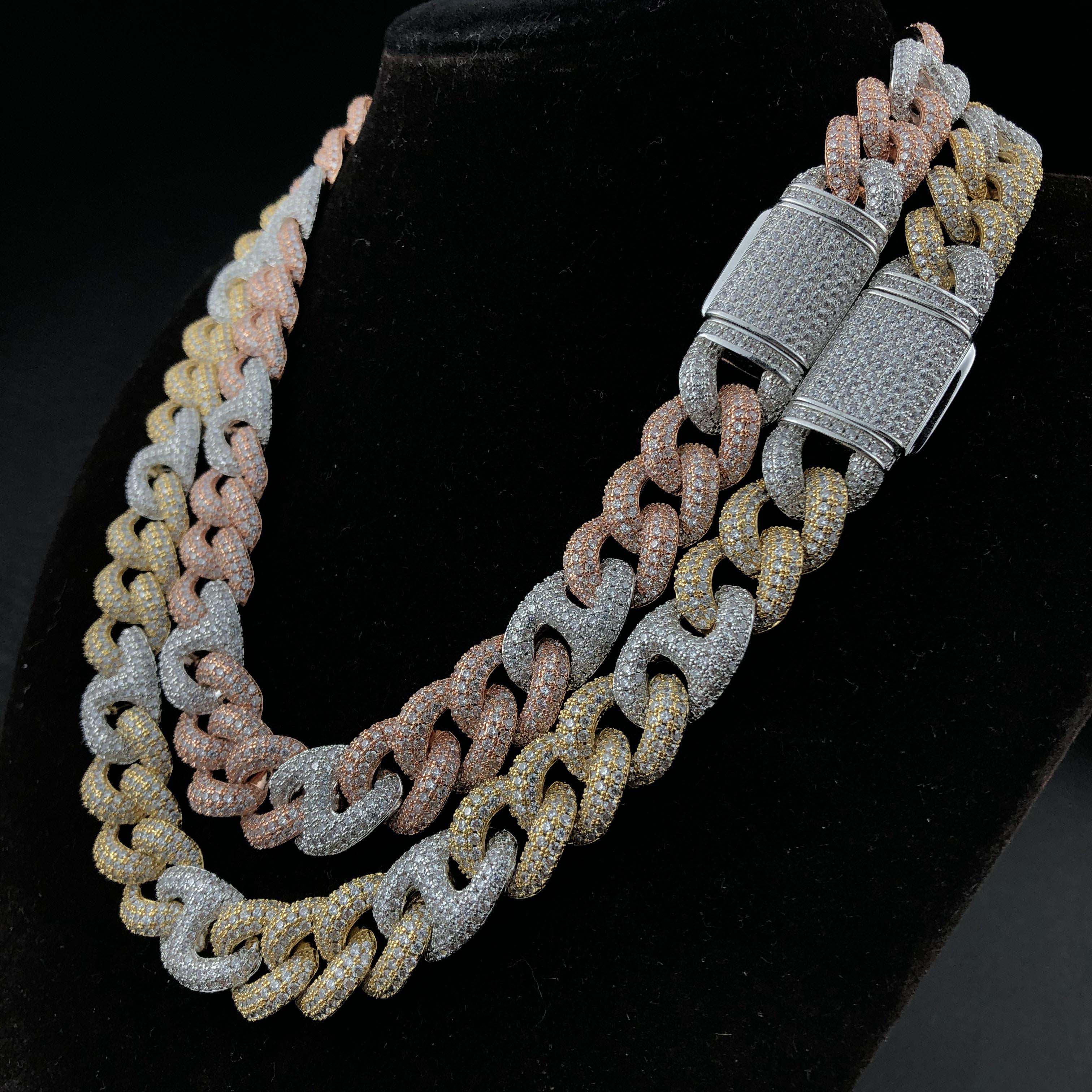 2 Tone Cuban Diamond Chain