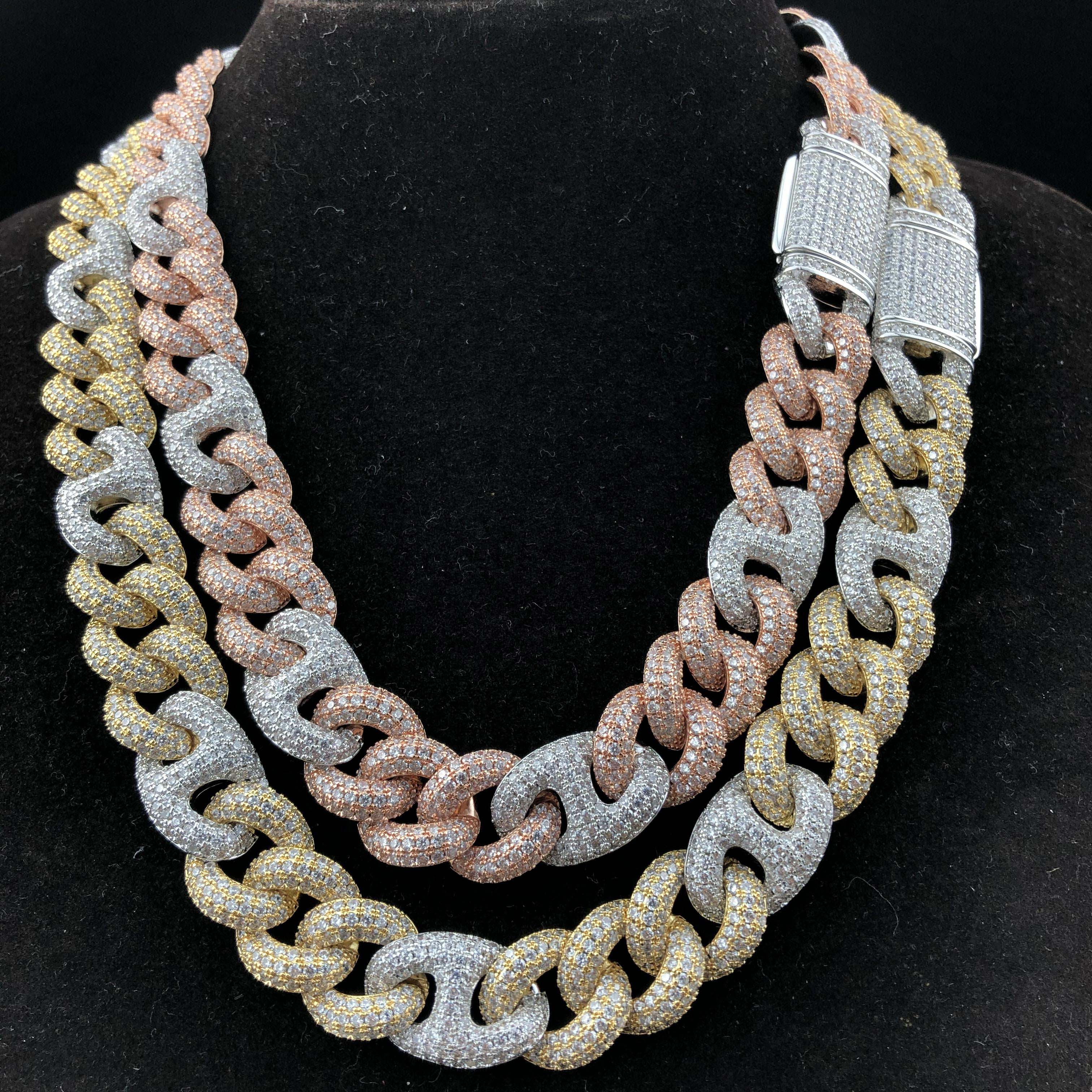 2 Tone Cuban Diamond Chain