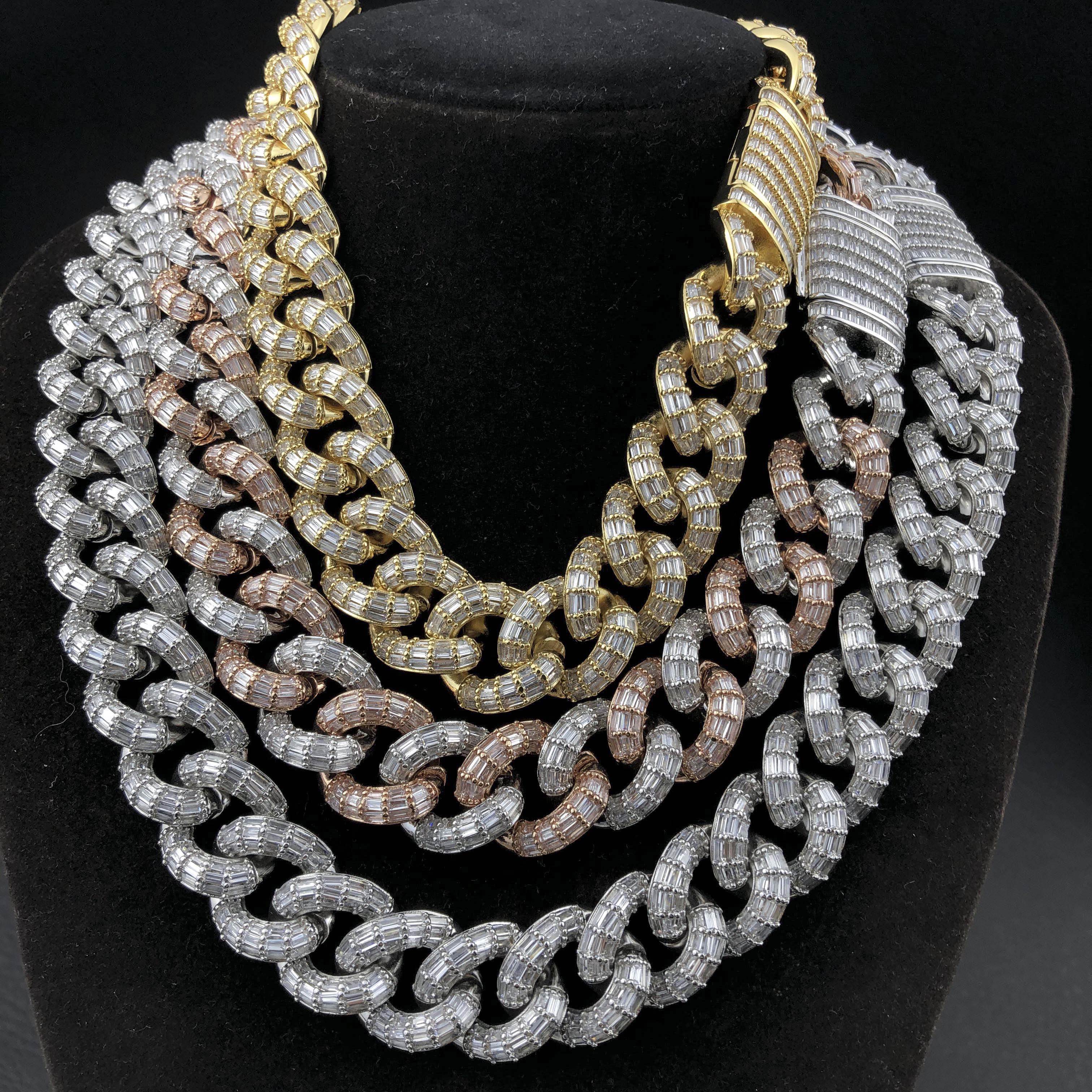 19mm Baguette Cuban Chain