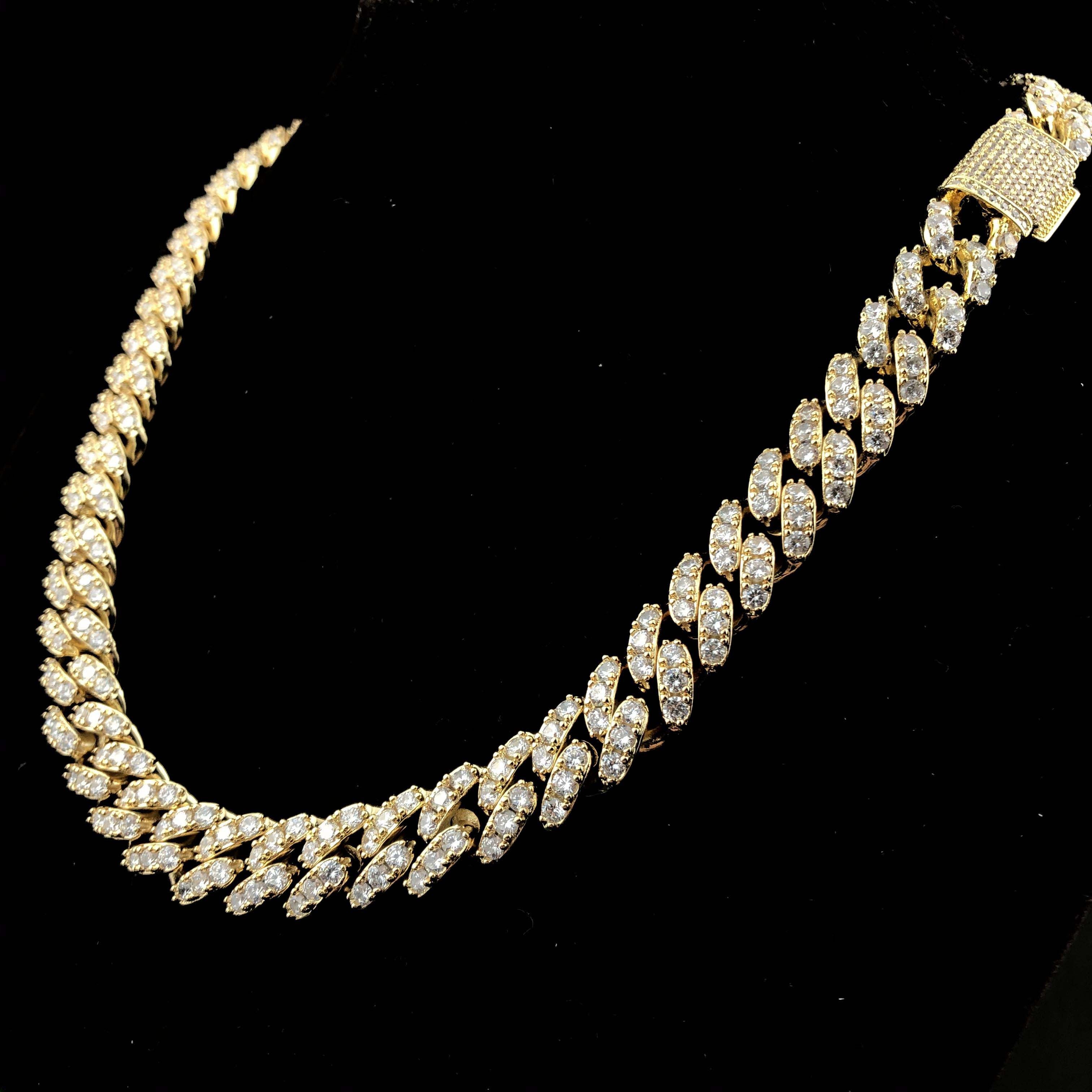 12mm Large grain iced cuban link chain