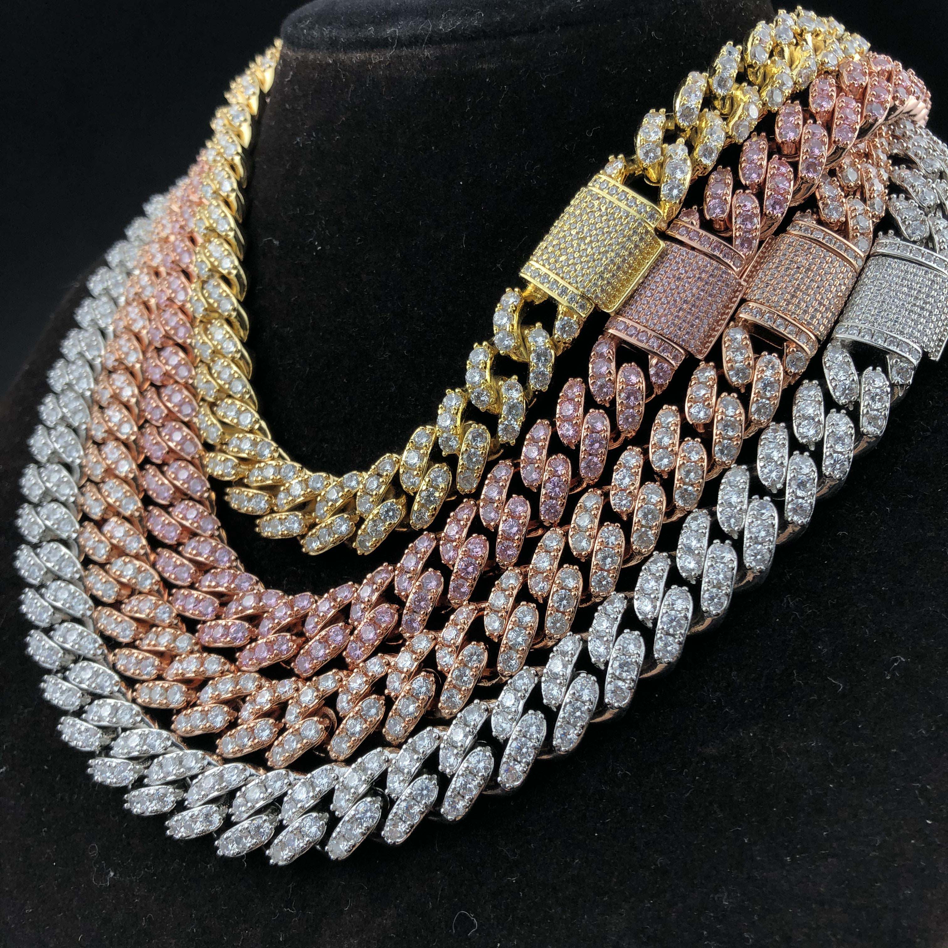 12mm Large grain iced cuban link chain