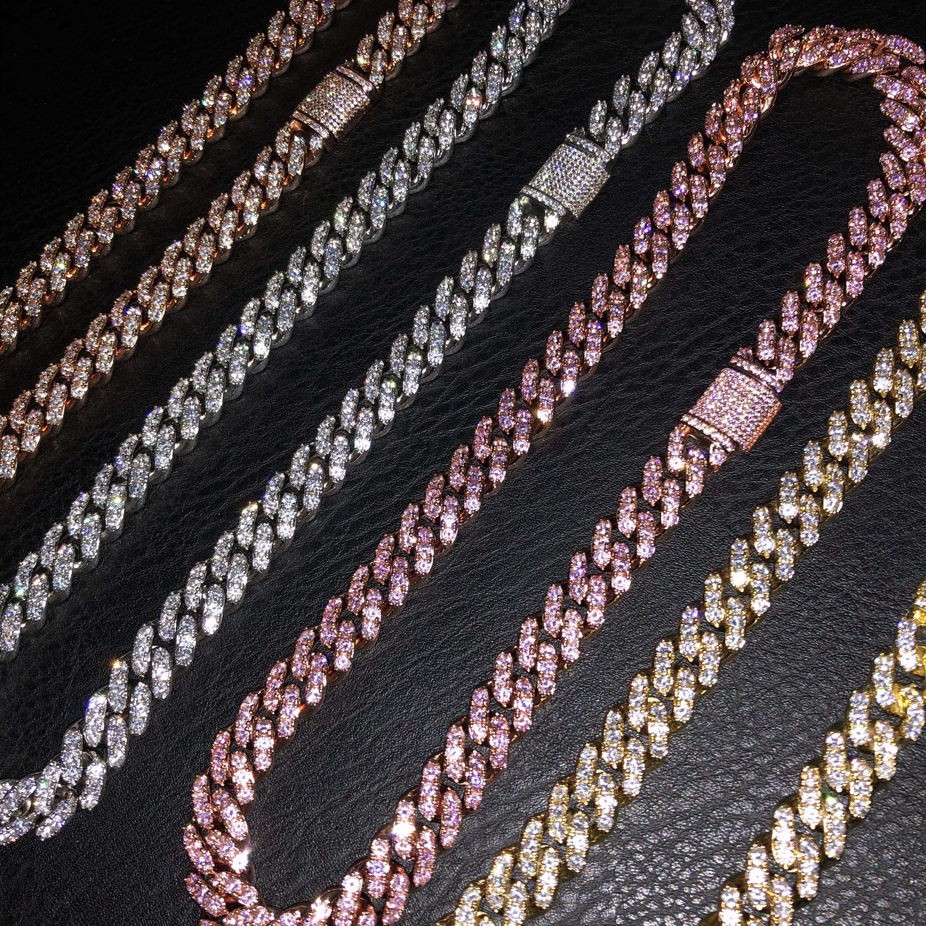 12mm Large grain iced cuban link chain
