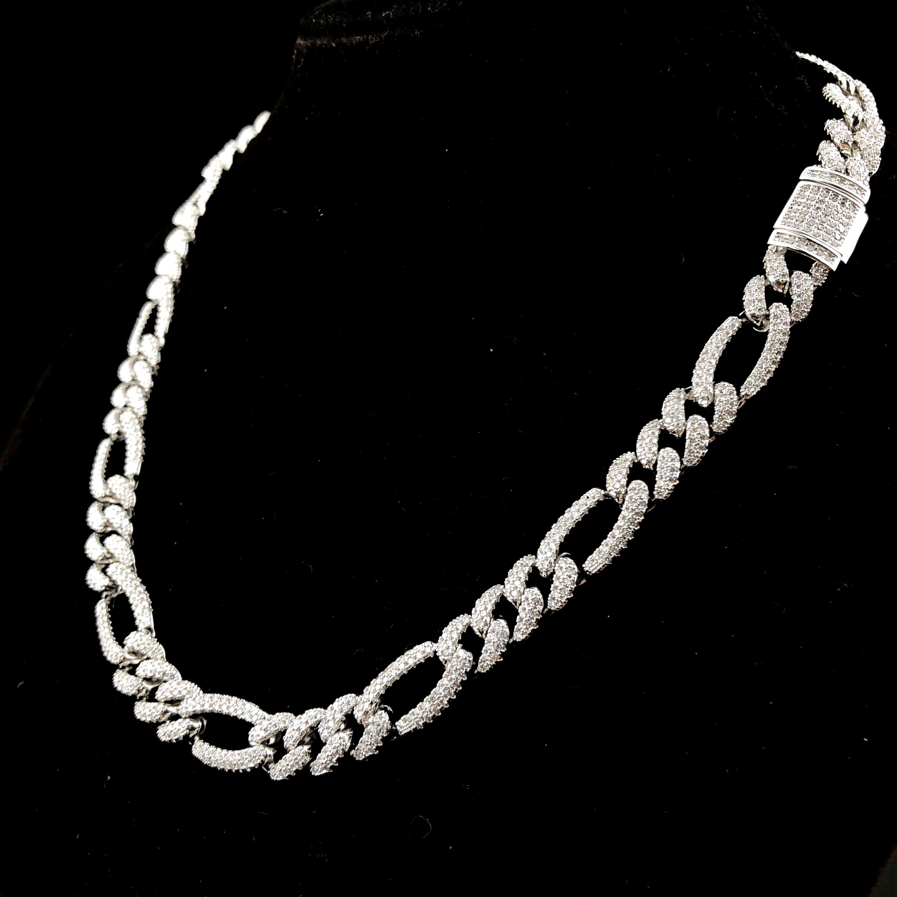 10mm Diamond Figaro Chain