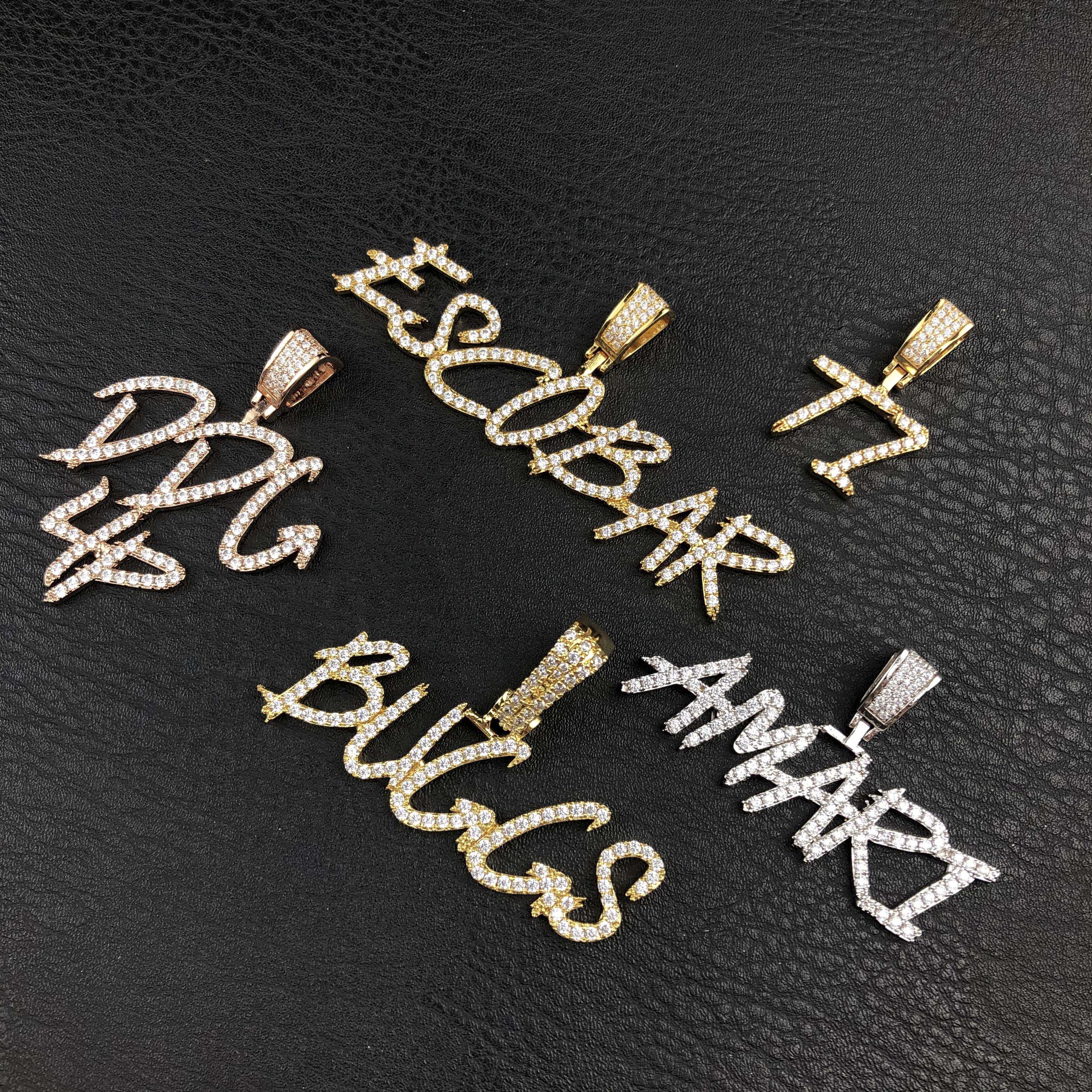 Brush Font Custom Letter Pendant