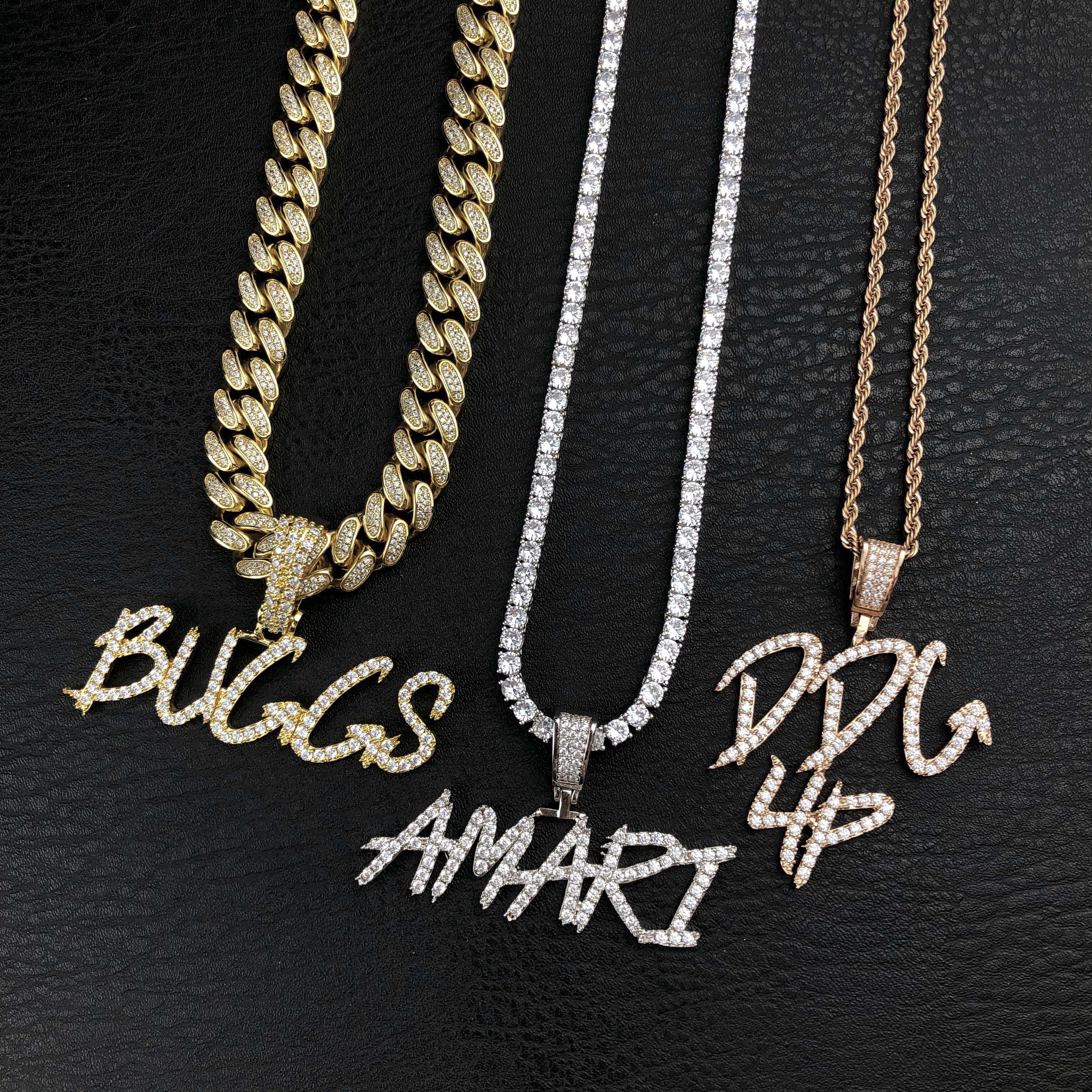 Brush Font Custom Letter Pendant