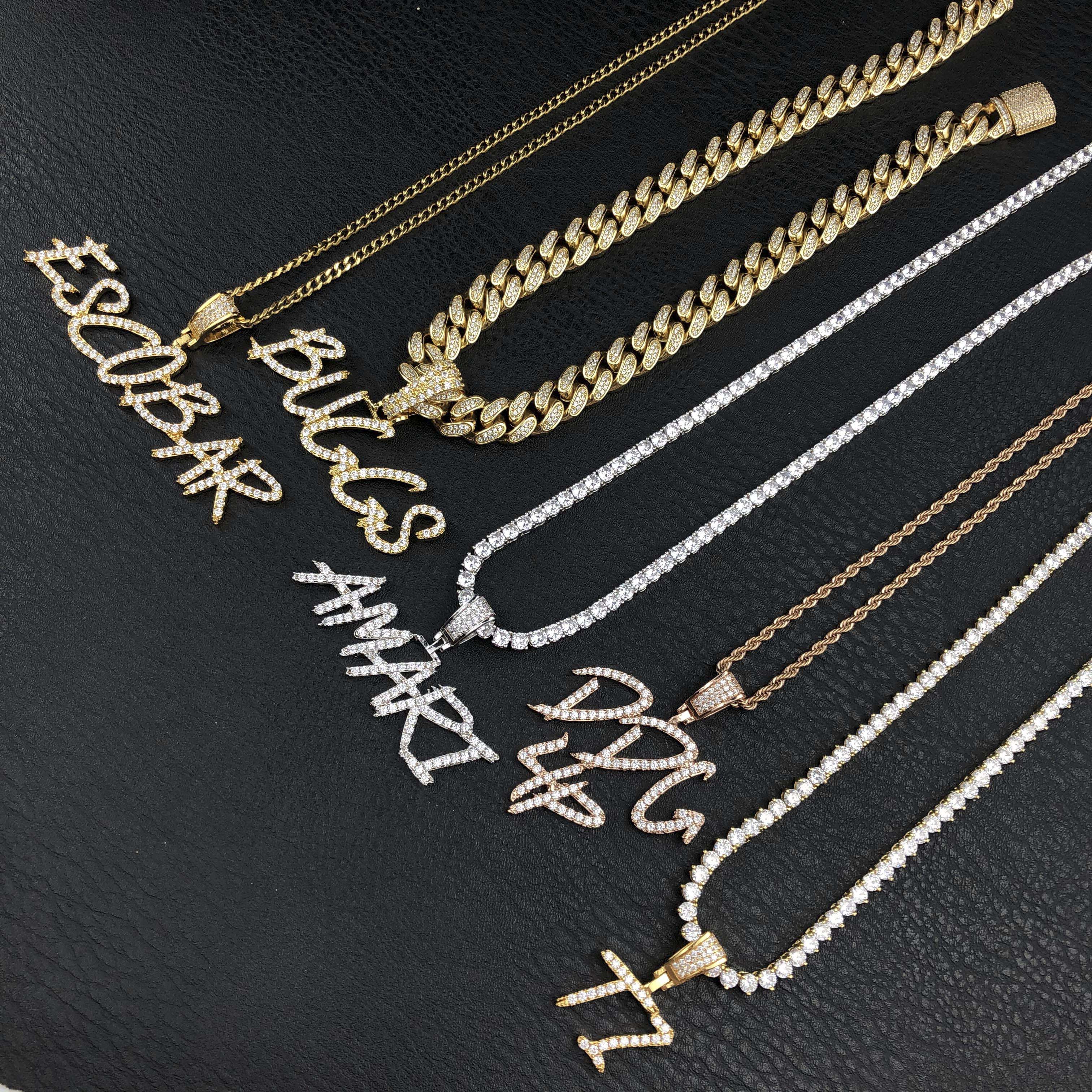 Brush Font Custom Letter Pendant