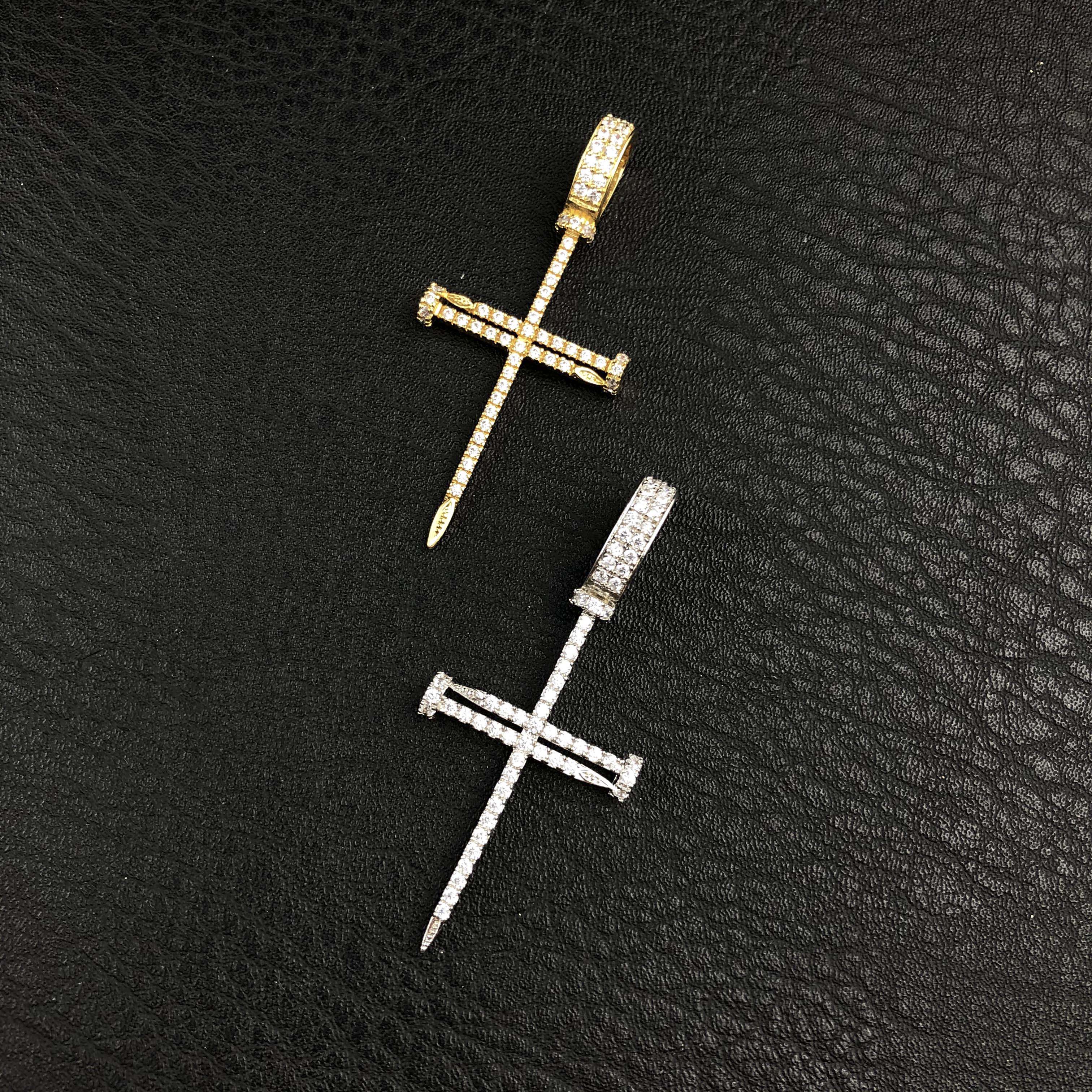 Diamond Nail Cross Pendant