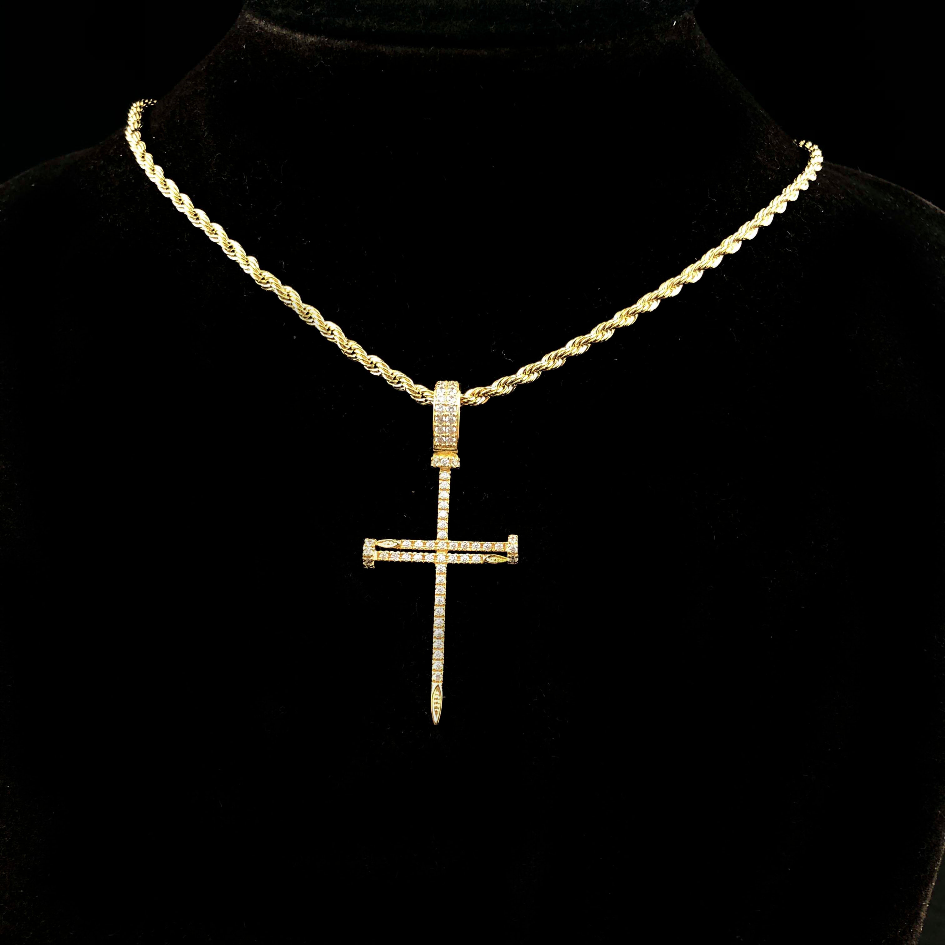 Diamond Nail Cross Pendant