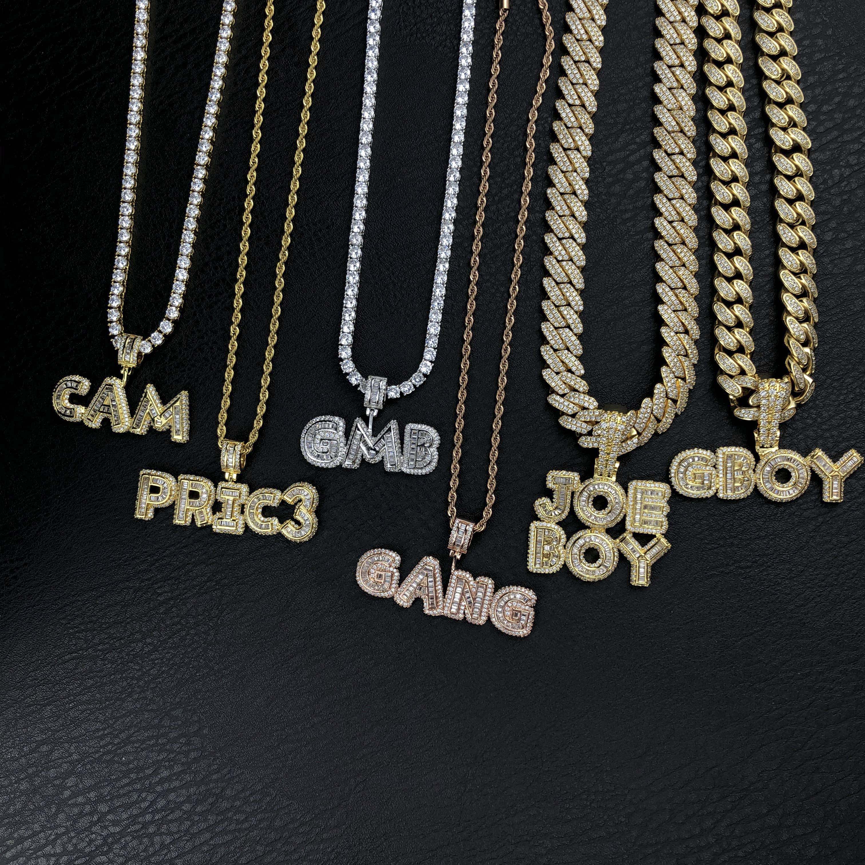 Small Baguette Custom Pendant