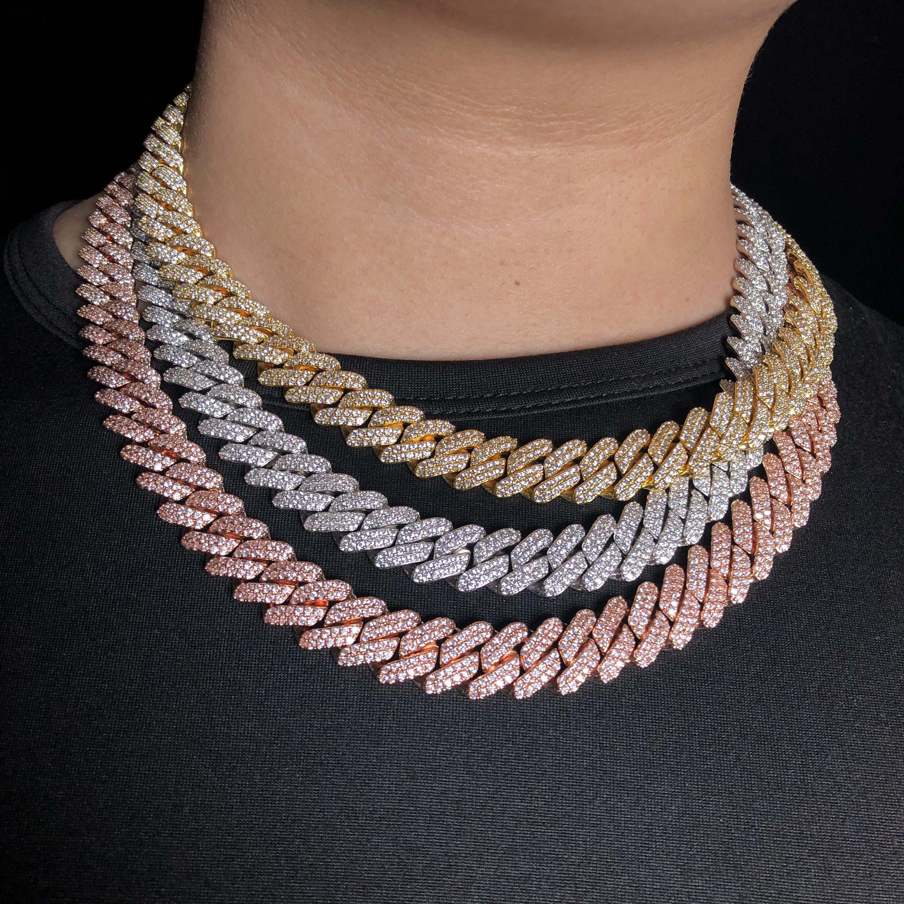 12mm iced prong cuban link chain