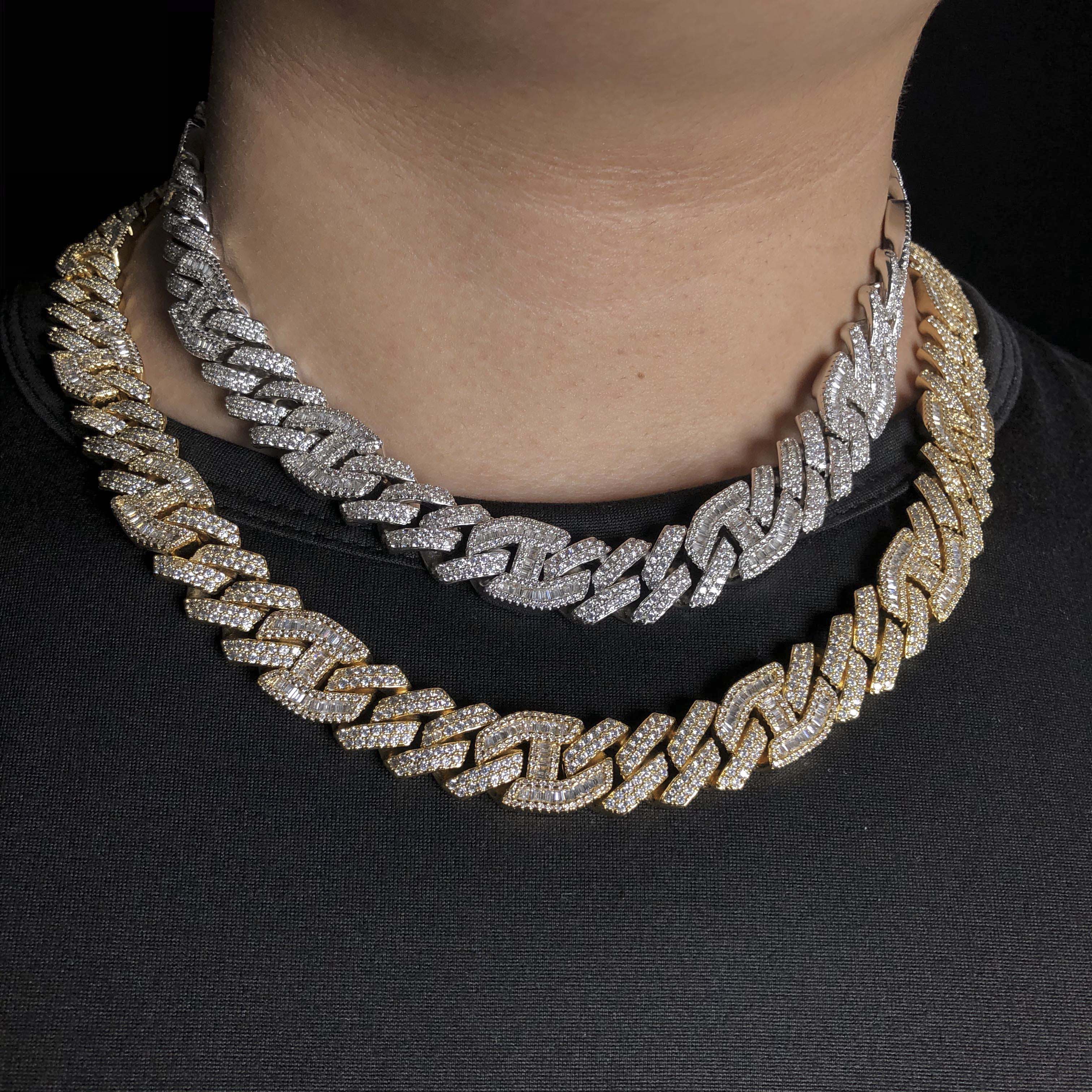 15mm Prong Baguette Curb Chain