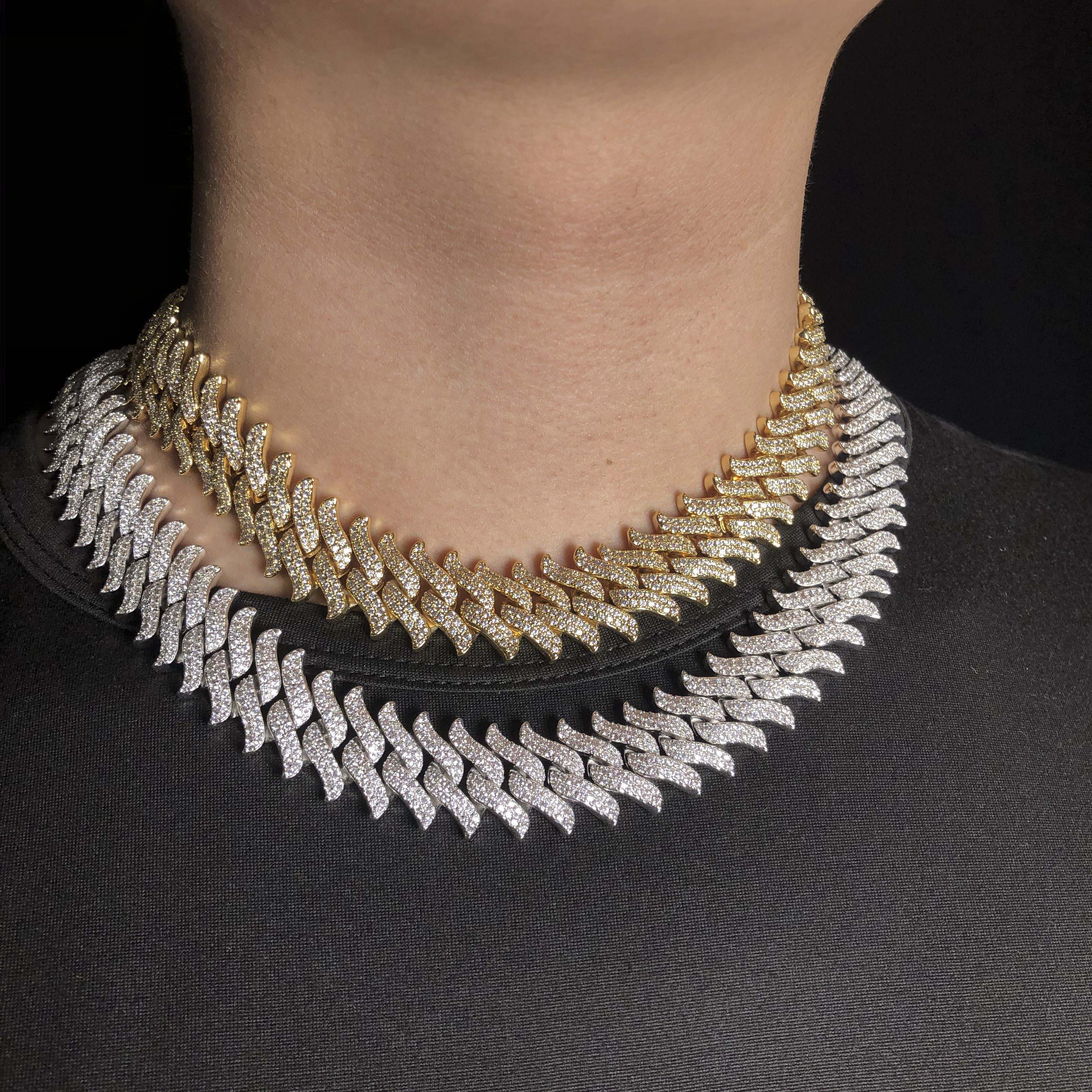 15mm Spiked Diamond Cuban Chain