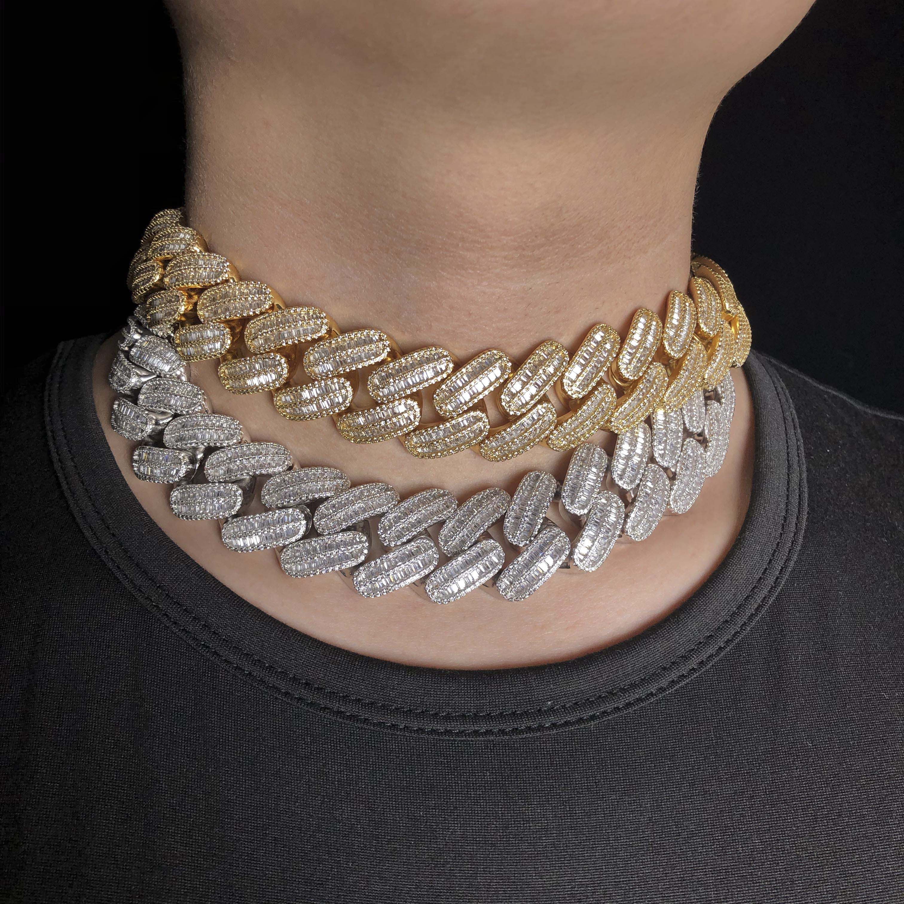 26mm Diamond Baguette Cuban Chain