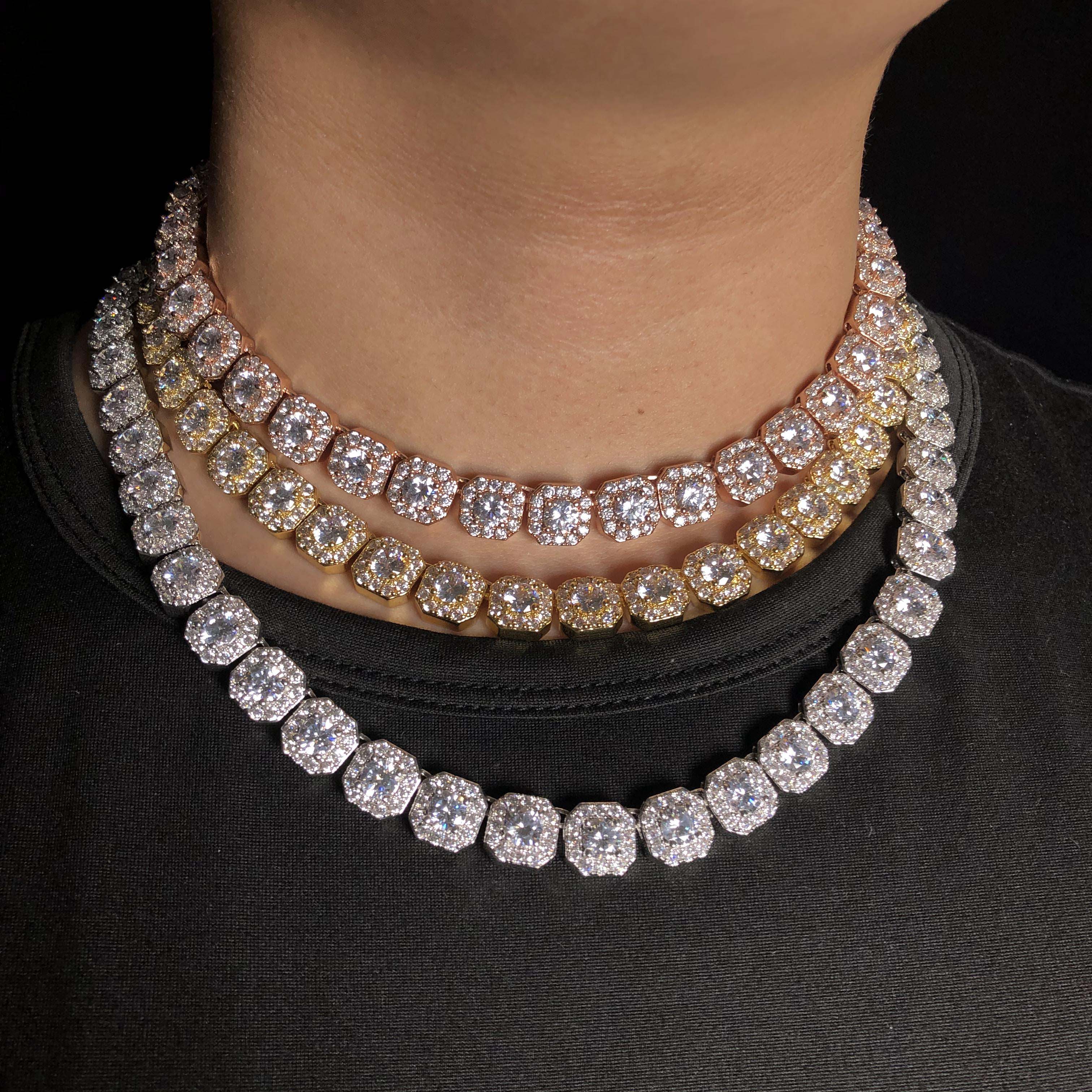 Clustered Mens Tennis Chain