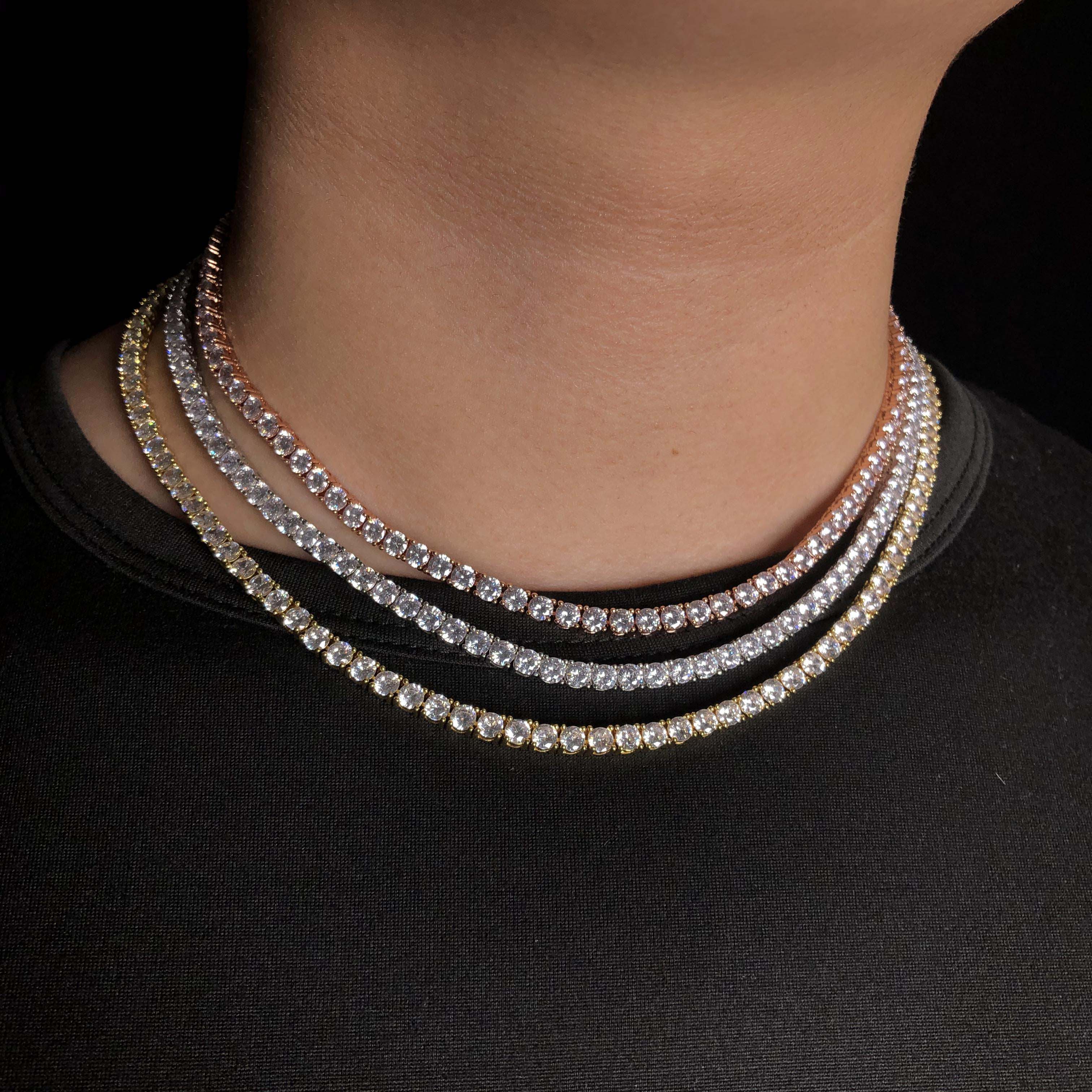 5mm Round Cut Diamond Tennis Chain