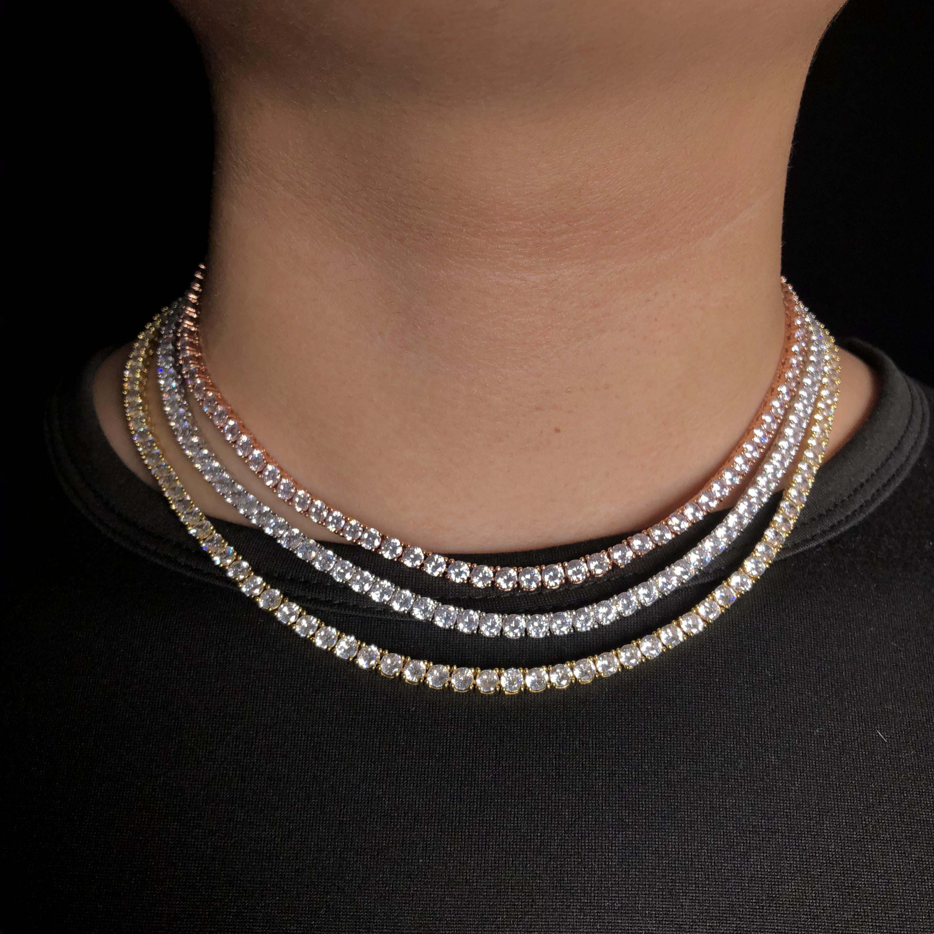 5mm Round Cut Diamond Tennis Chain