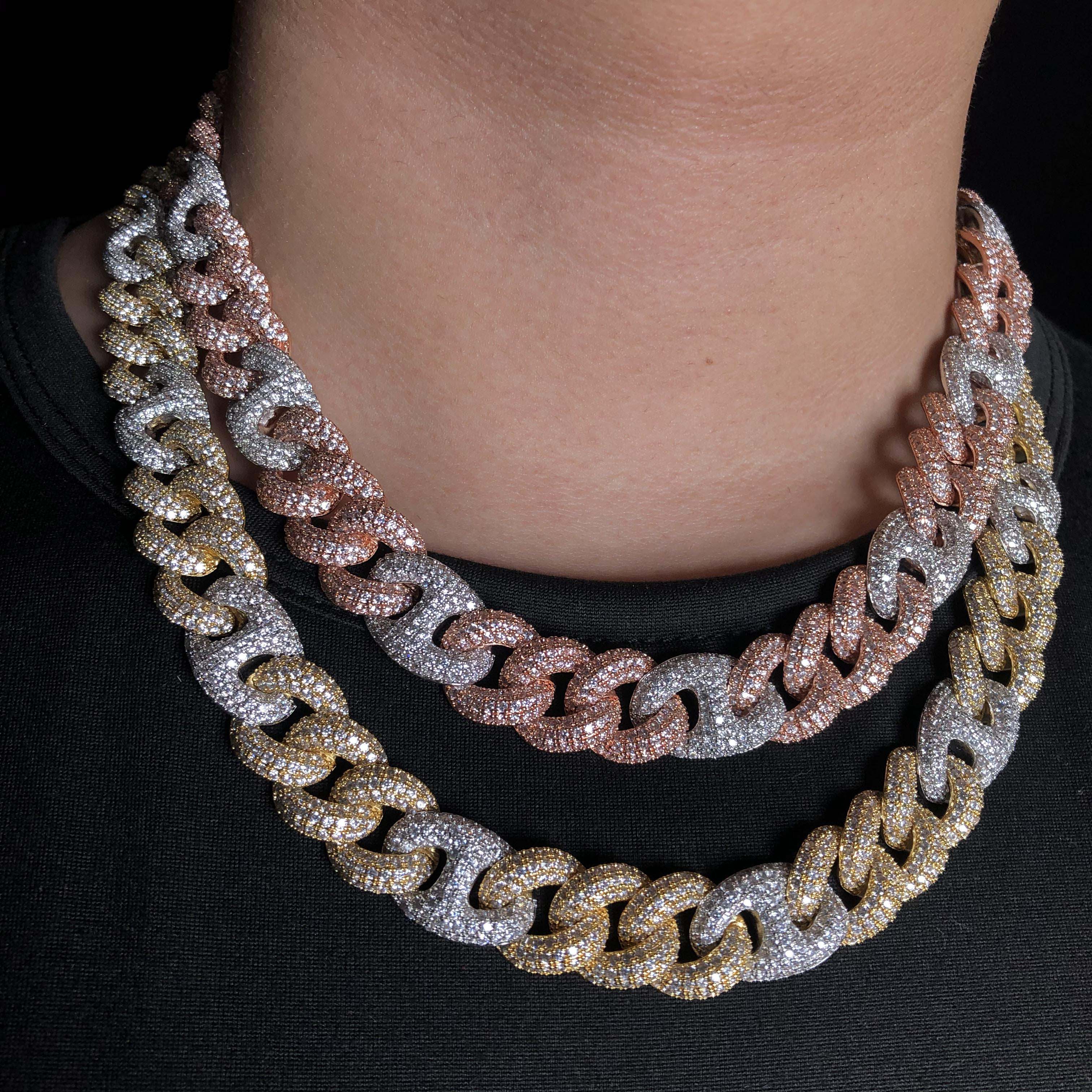 2 Tone Cuban Diamond Chain