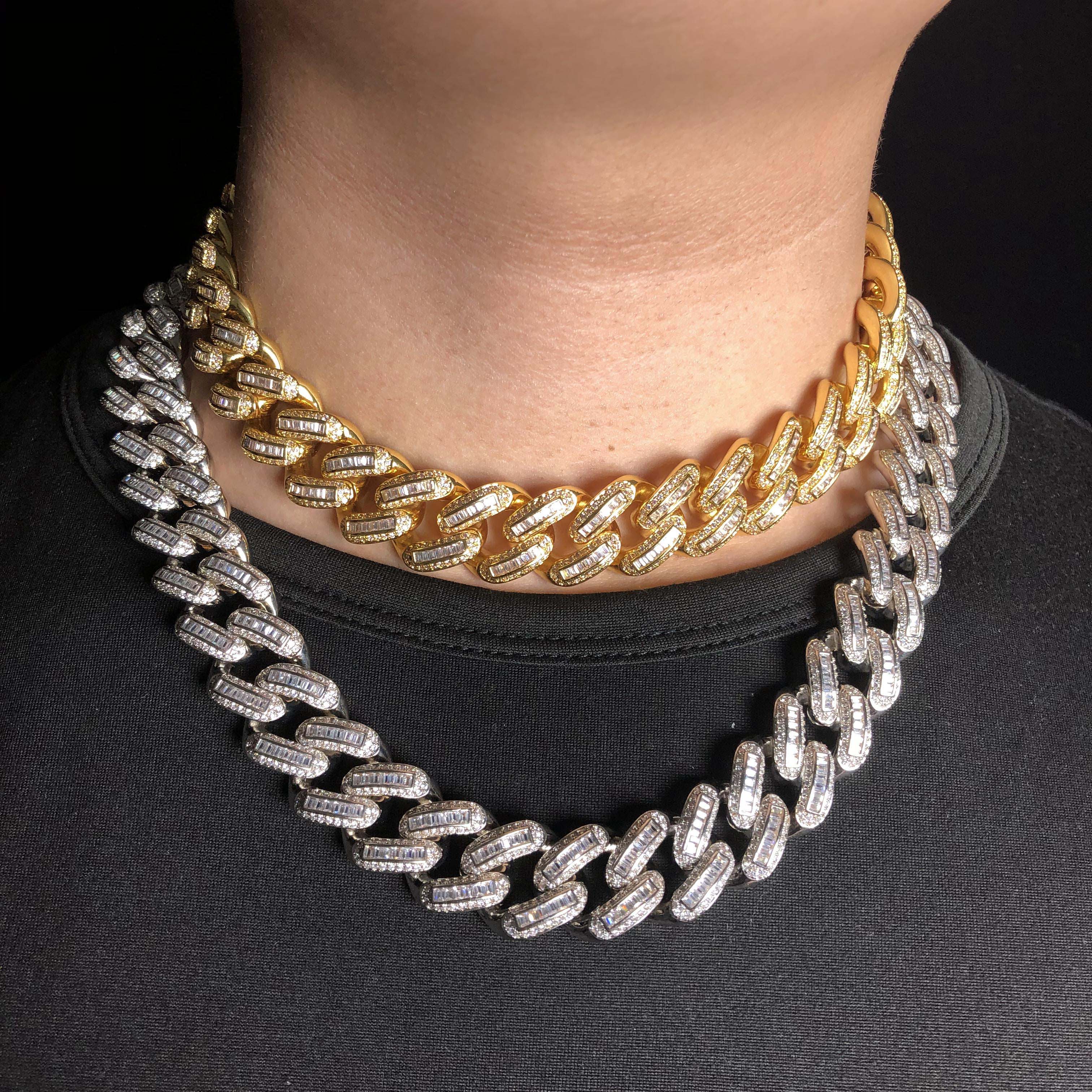 19mm Baguette Cuban Chain