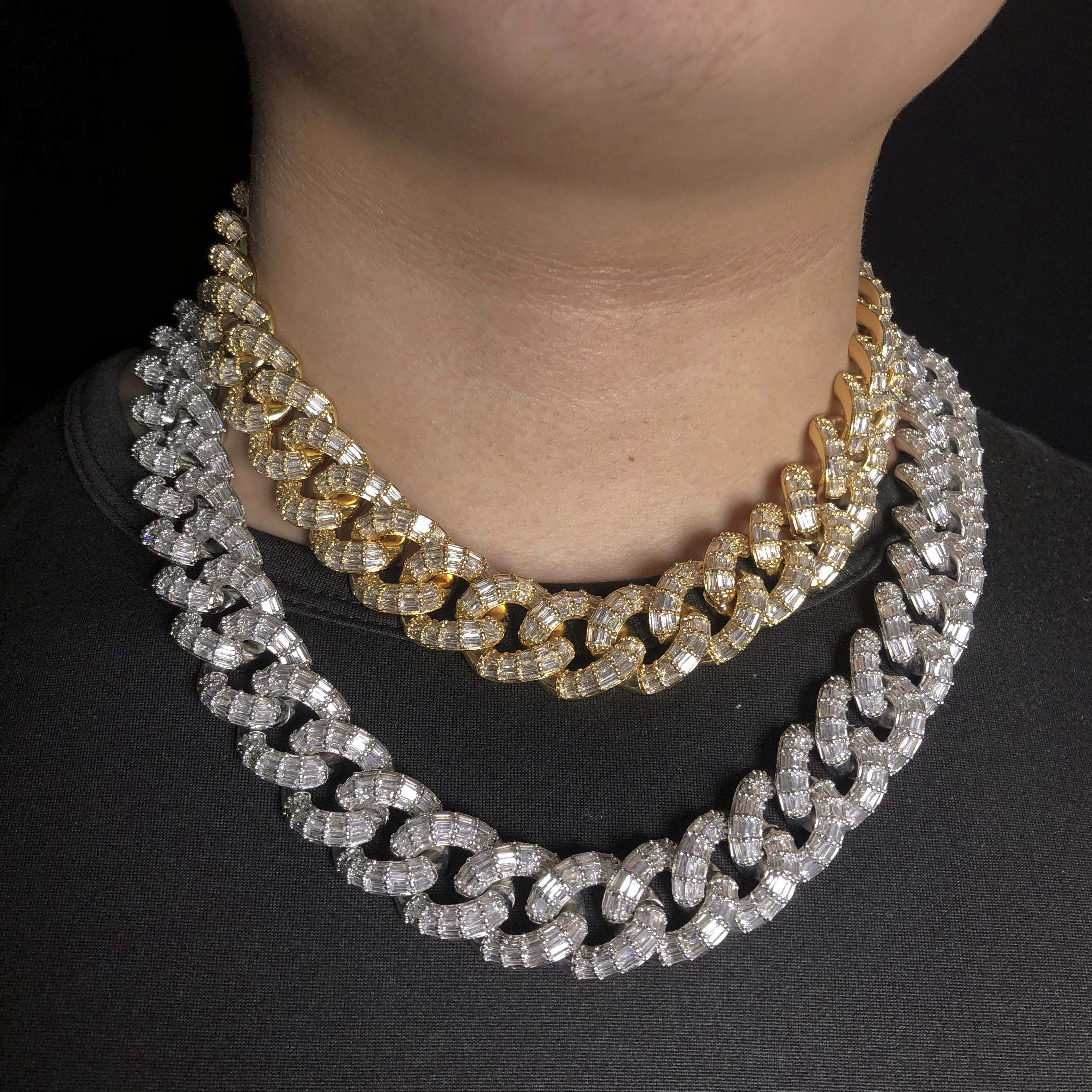 19mm Baguette Cuban Chain