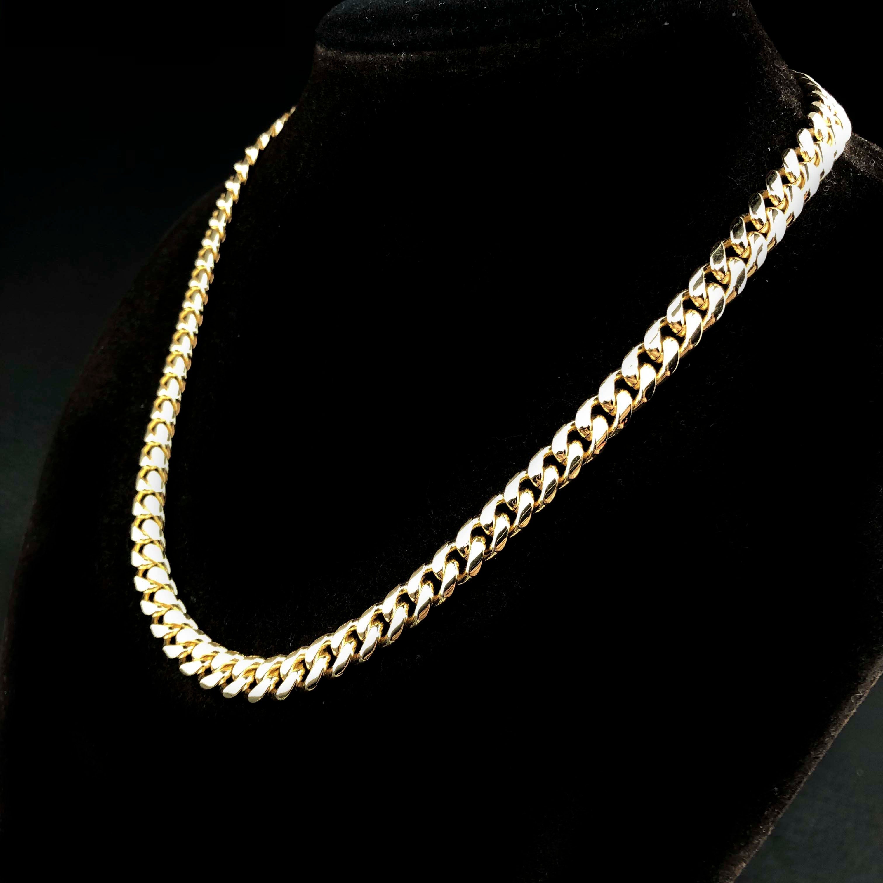 12mm and 8mm Miami Cuban Chain 18k Gold