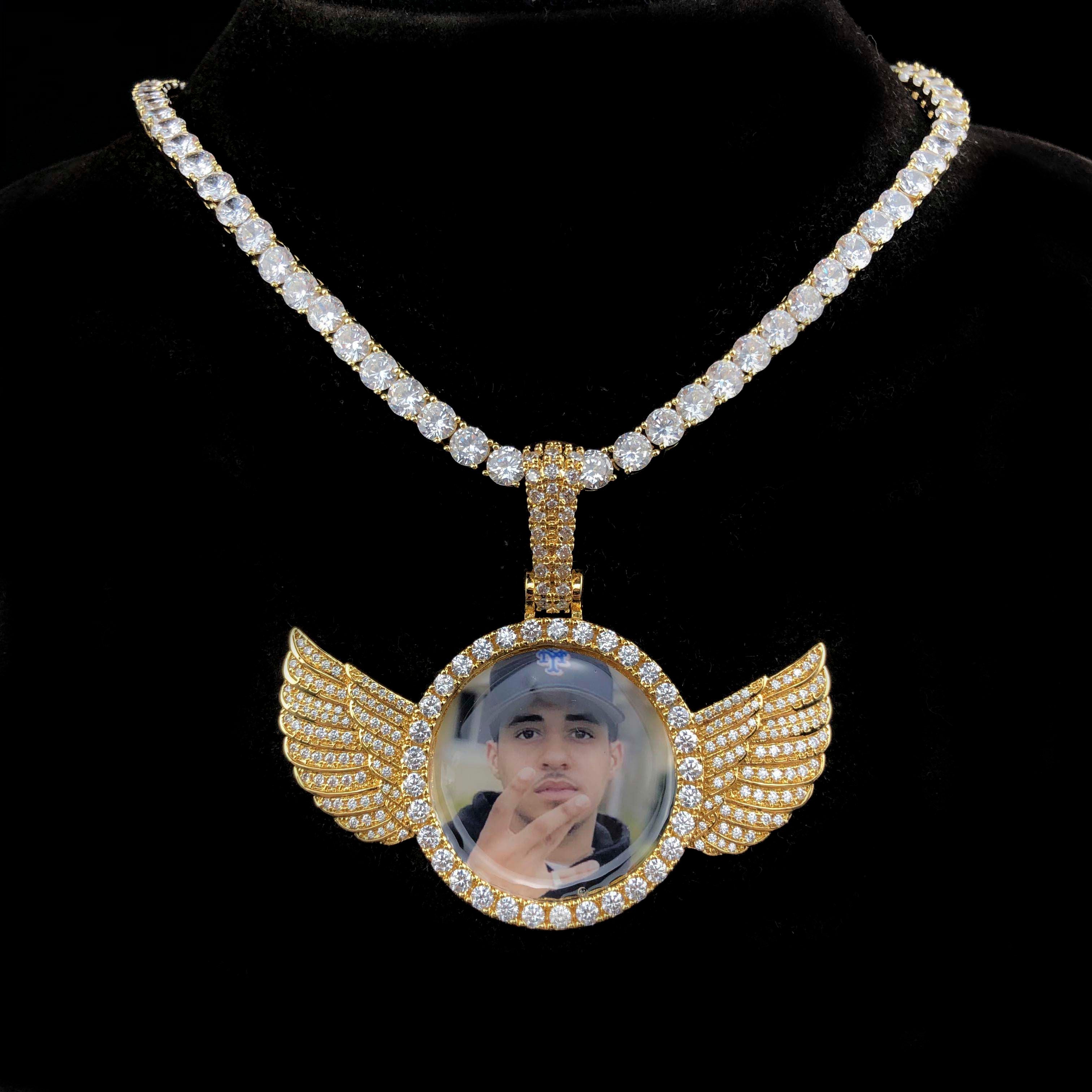 Iced Wings Custom Picture Pendant