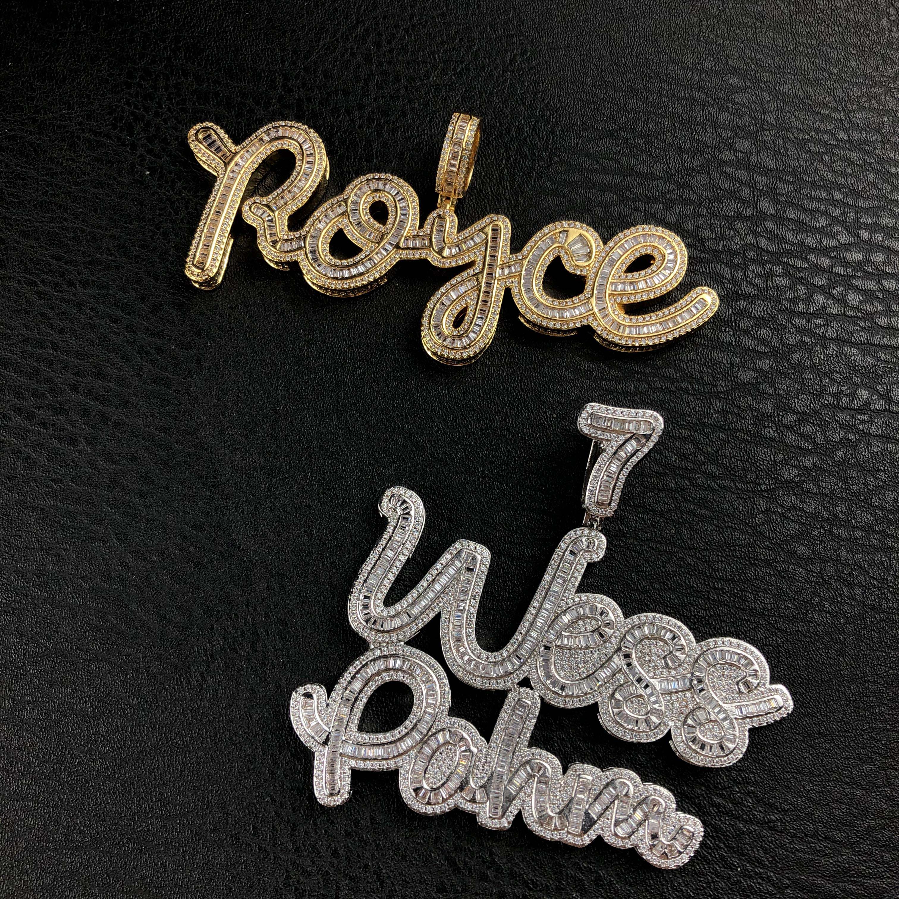 Extra Large Baguette Custom Pendant