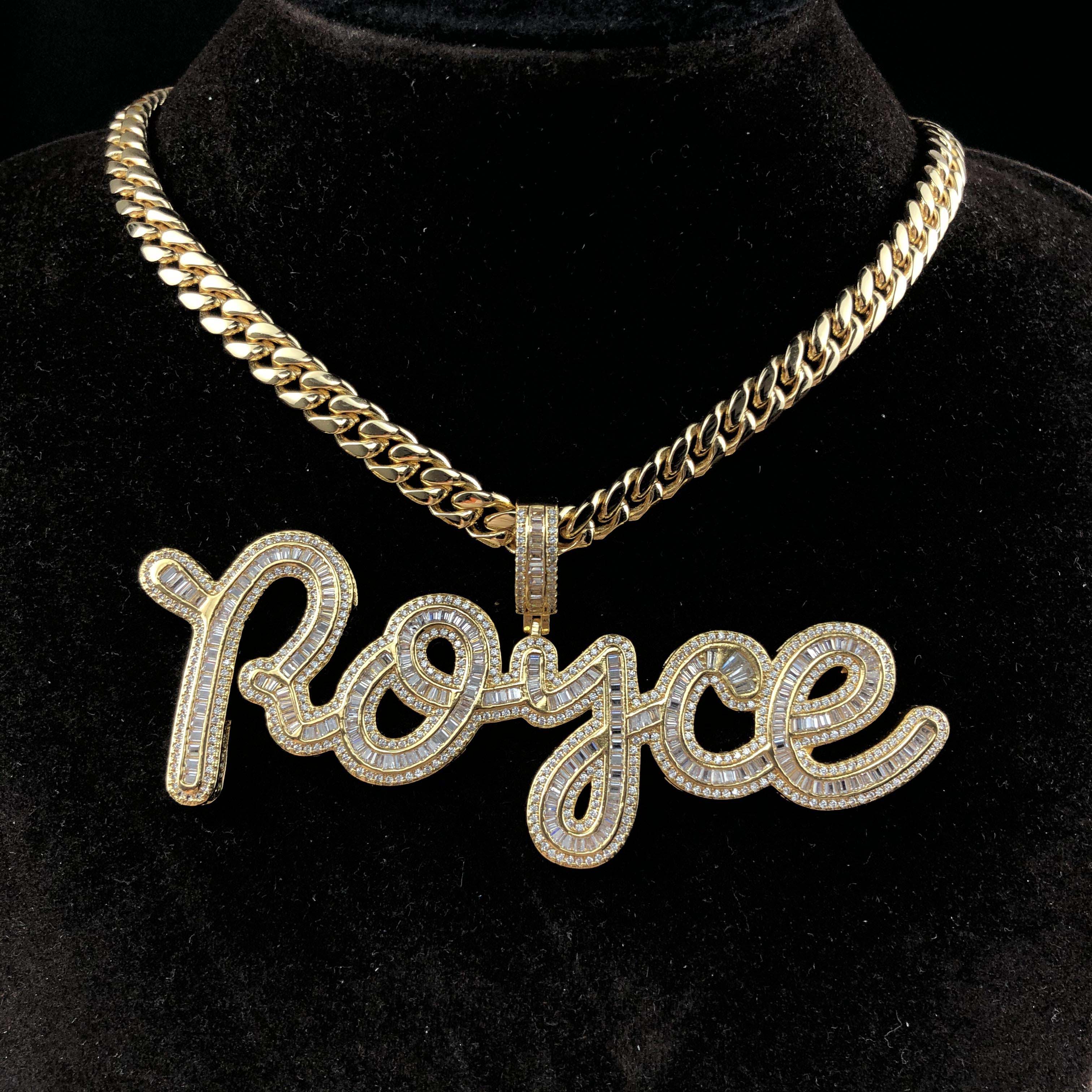 Extra Large Baguette Custom Pendant